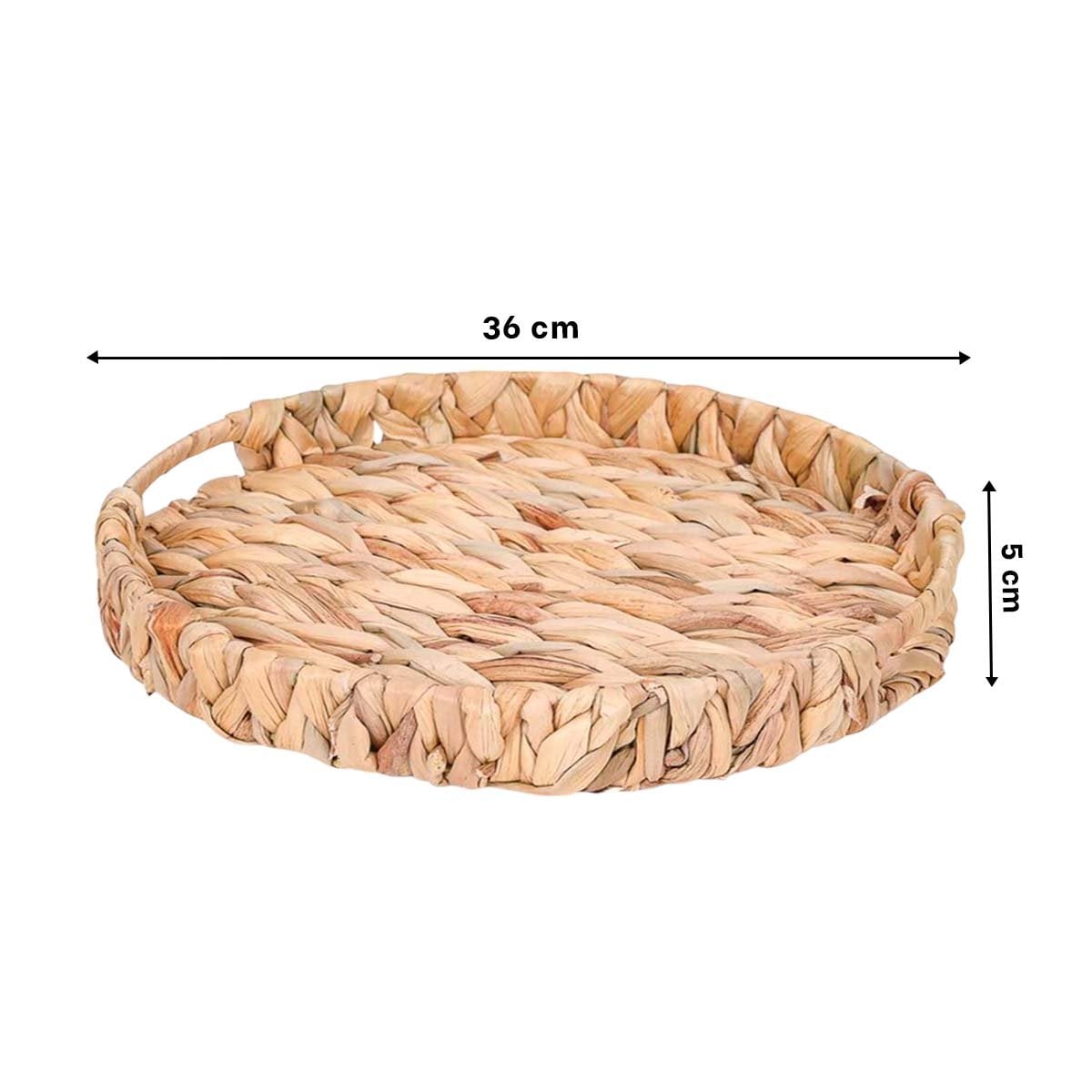 PACK2 CANASTO DECORATIVO REDONDO CON ASAS GRASS 36X5CM MOSTAZA PARA COMEDOR Y+PAPEL REGALO - 4