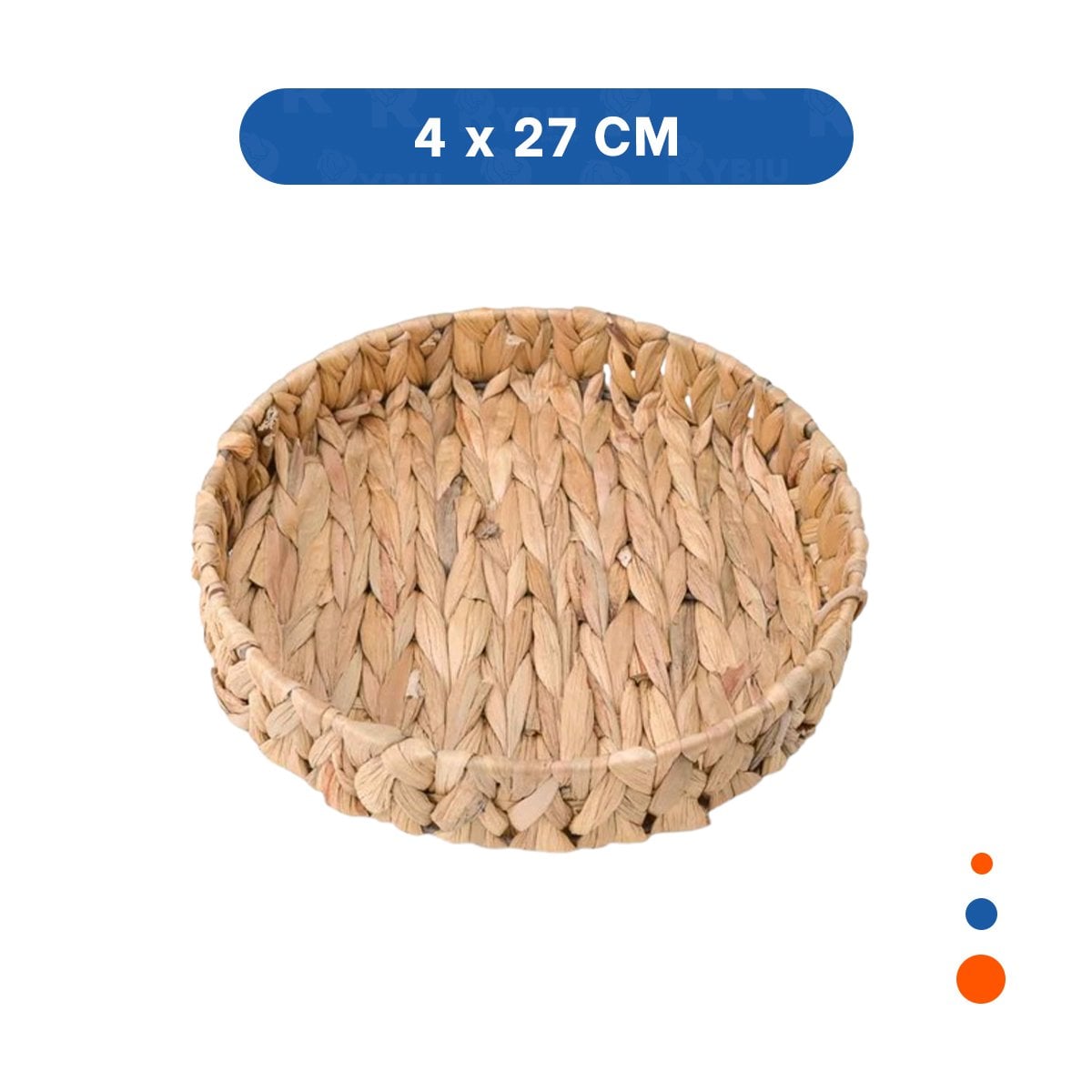 CANASTA TEJIDA CIRCULAR GRASS 27X4CM PARA NAVIDAD Y CASA CON ESTILO MOSTAZA Y+PAPEL REGALO - 4