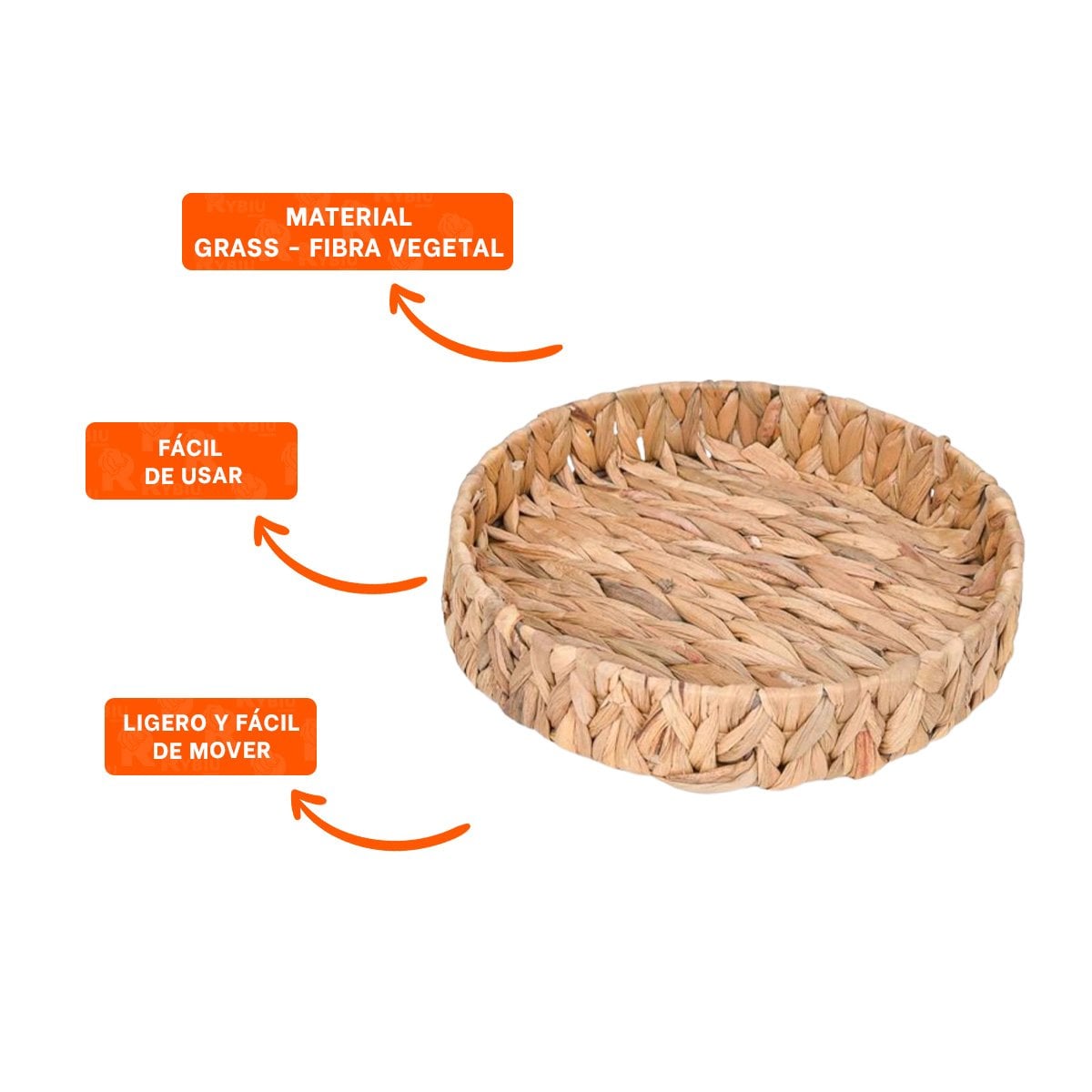 CANASTA TEJIDA CIRCULAR GRASS 27X4CM PARA NAVIDAD Y CASA CON ESTILO MOSTAZA Y+PAPEL REGALO - 5