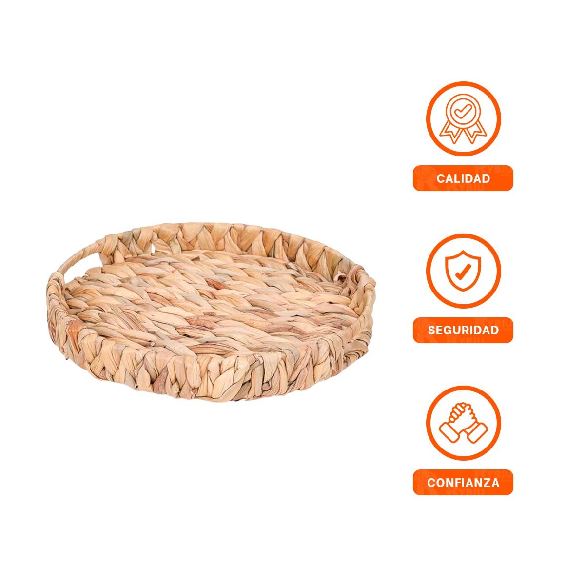 RECIPIENTE DECORATIVO CIRCULAR GRASS 31X4CM MOSTAZA PARA ORGANIZAR ESPACIOS Y+POST IT - 5