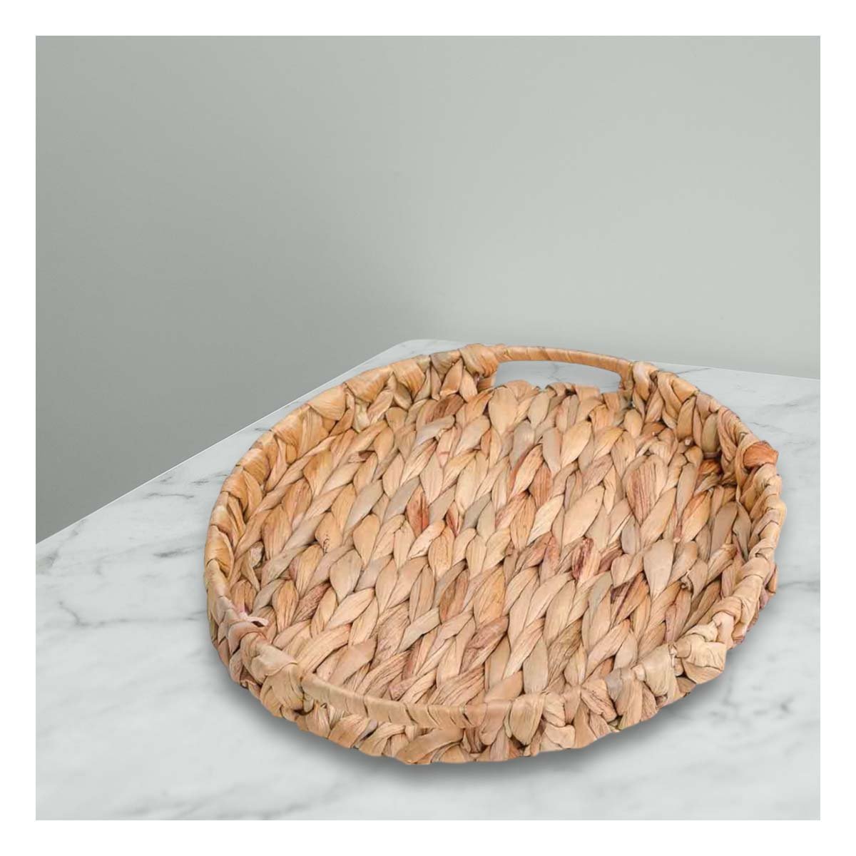 PACK2 CANASTO TEJIDA CIRCULAR CON ASAS GRASS 36X5CM MOSTAZA PARA GUARDAR ROPA Y ACCESORIOS - 2