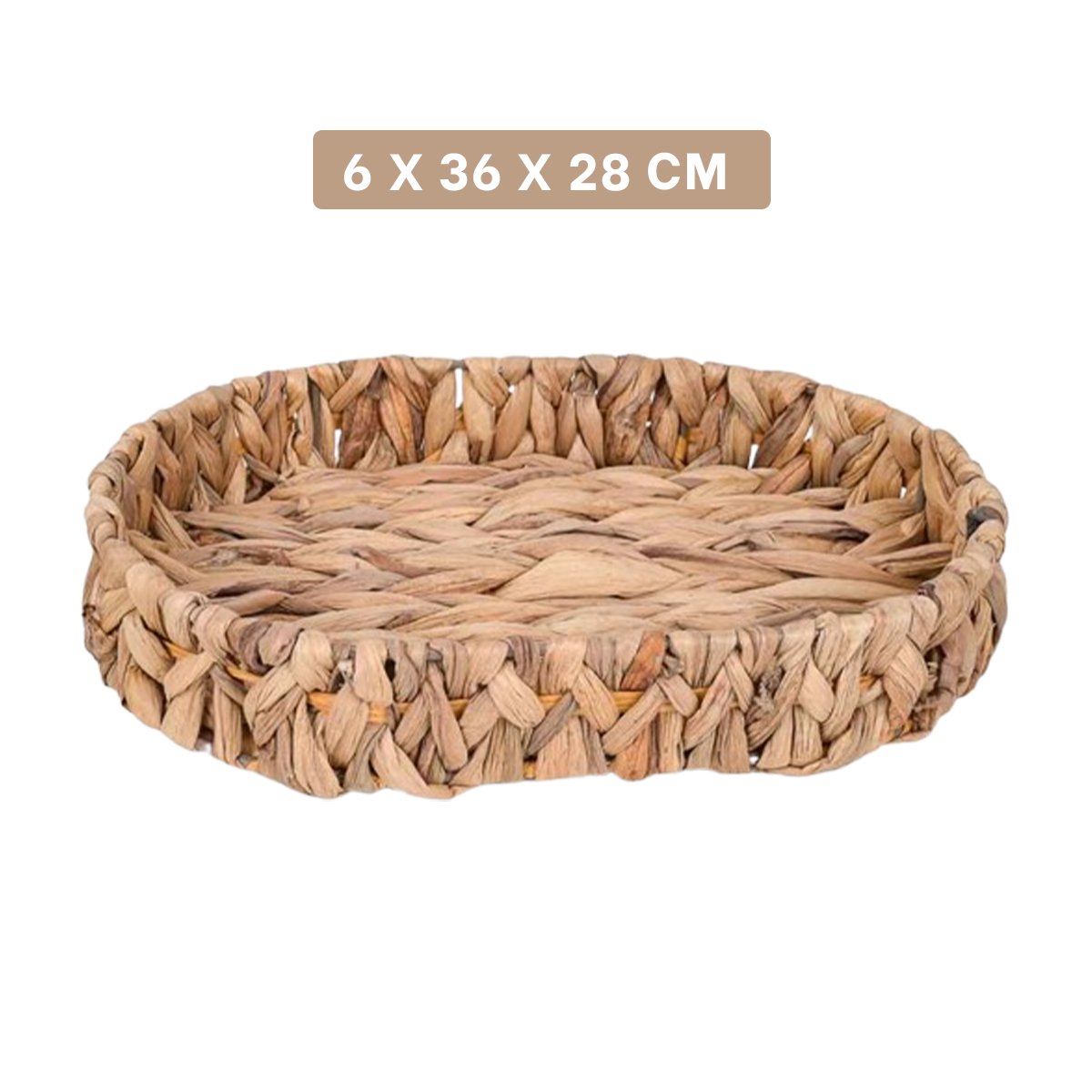 PACK4 CANASTA TEJIDA OVALADA GRASS 36X28X6CM MOSTAZA FUNCIONAL Y RESISTENTE PARA EL HOGAR - 4