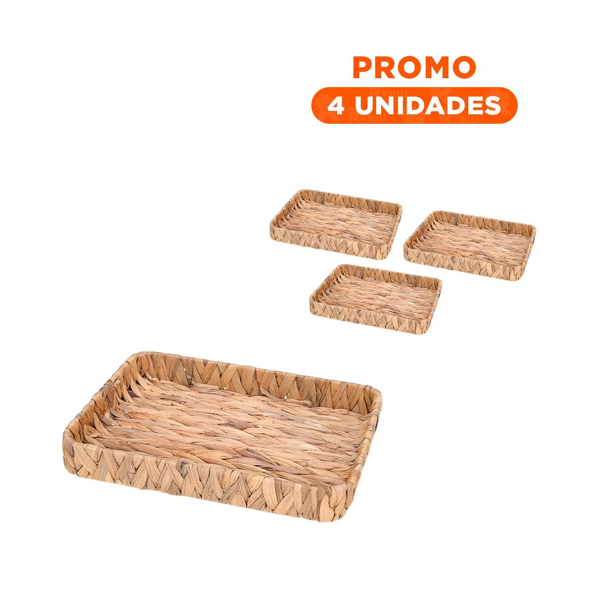 PACK4 CAJA TEJIDA RECTANGULAR GRASS 36X28X6CM MOSTAZA PARA ORGANIZAR Y DECORAR HOGAR - 1