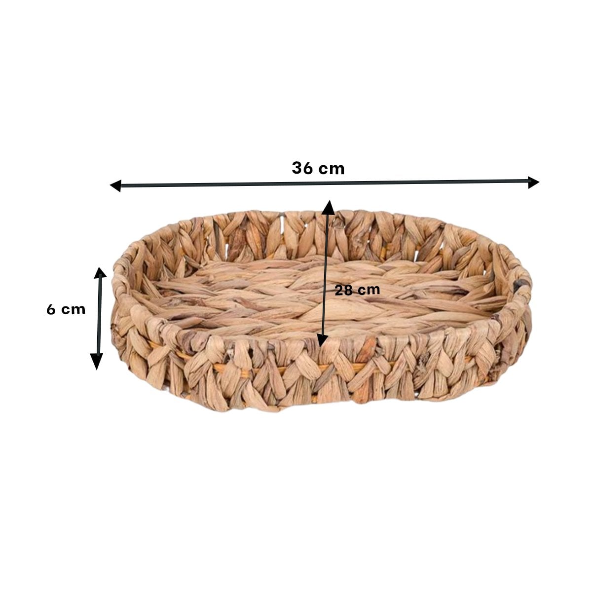 CESTA TEJIDA OVALADA GRASS 36X28X6CM MOSTAZA PRÁCTICA PARA ALMACENAR ARTÍCULOS Y+LIGAS REGALO - 4