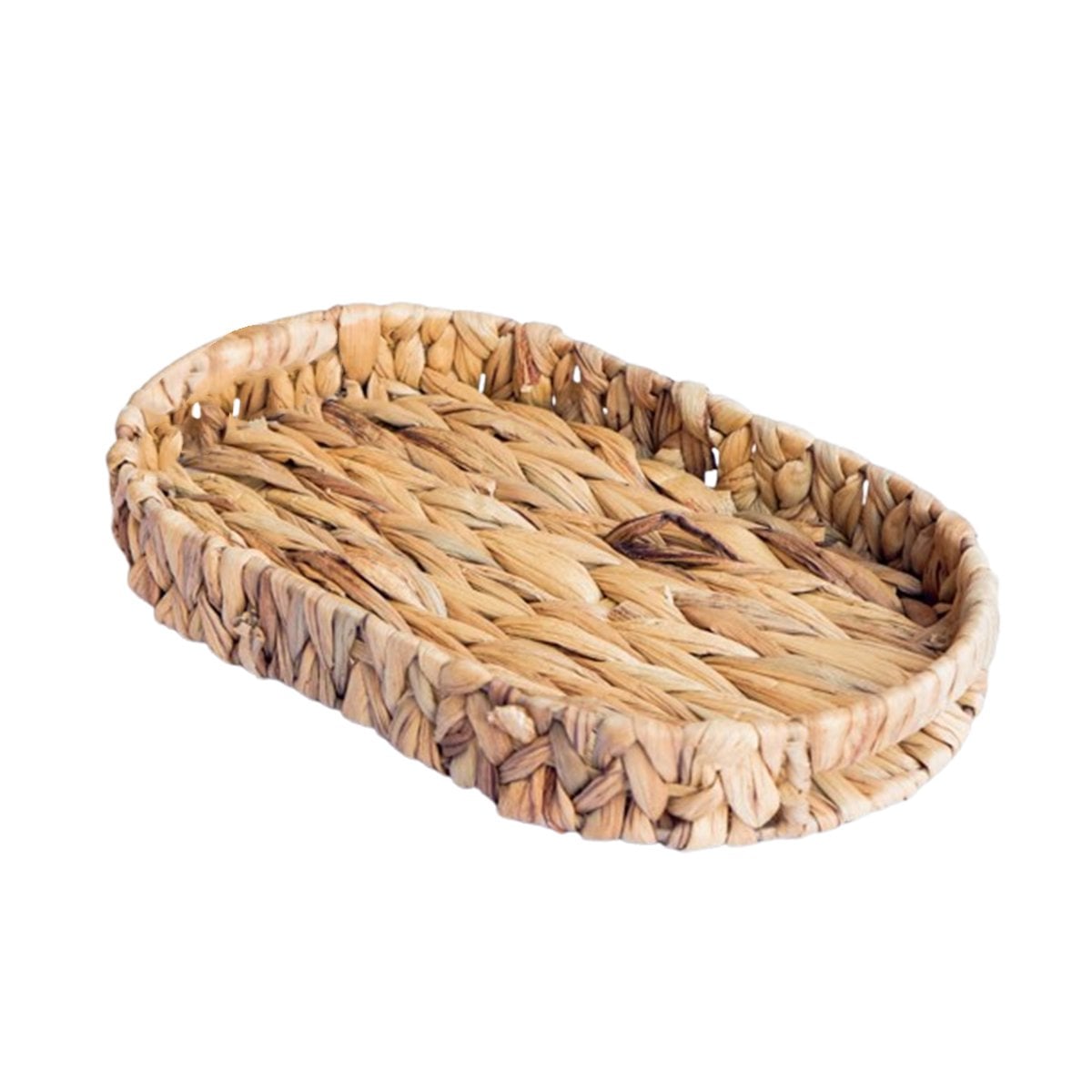 CESTA TEJIDA OVALADA GRASS 36X28X6CM MOSTAZA PRÁCTICA PARA ALMACENAR ARTÍCULOS Y+LIGAS REGALO - 5