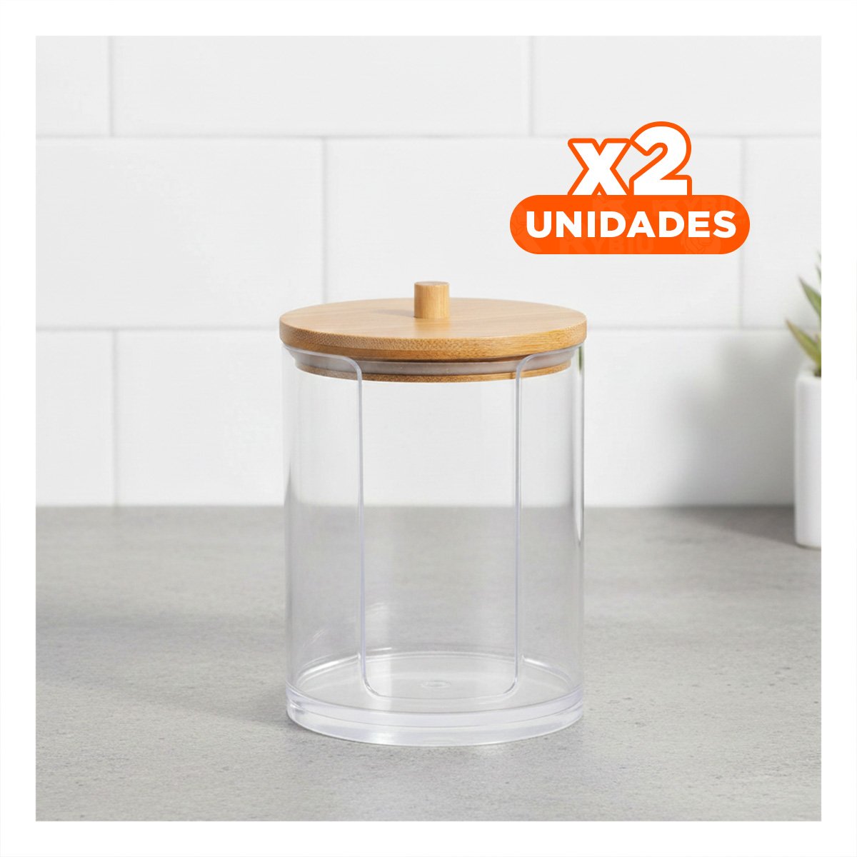 PACK2 ORGANIZADOR CON MADERA 7X11 CM TRANSPARENTE DE ESTILO MODERNO CASA Y+PAPEL REGALO - 1