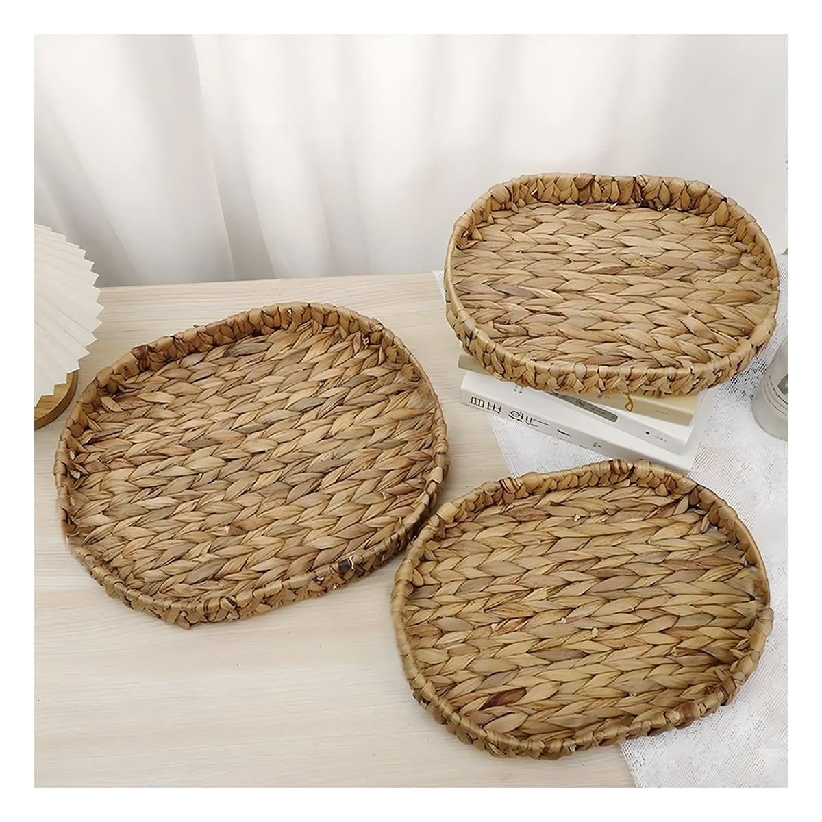 PACK6 CANASTA TEJIDA OVALADA GRASS 29X20X4.5CM MOSTAZA PARA ORGANIZAR PRODUCTOS Y HOGAR - 5
