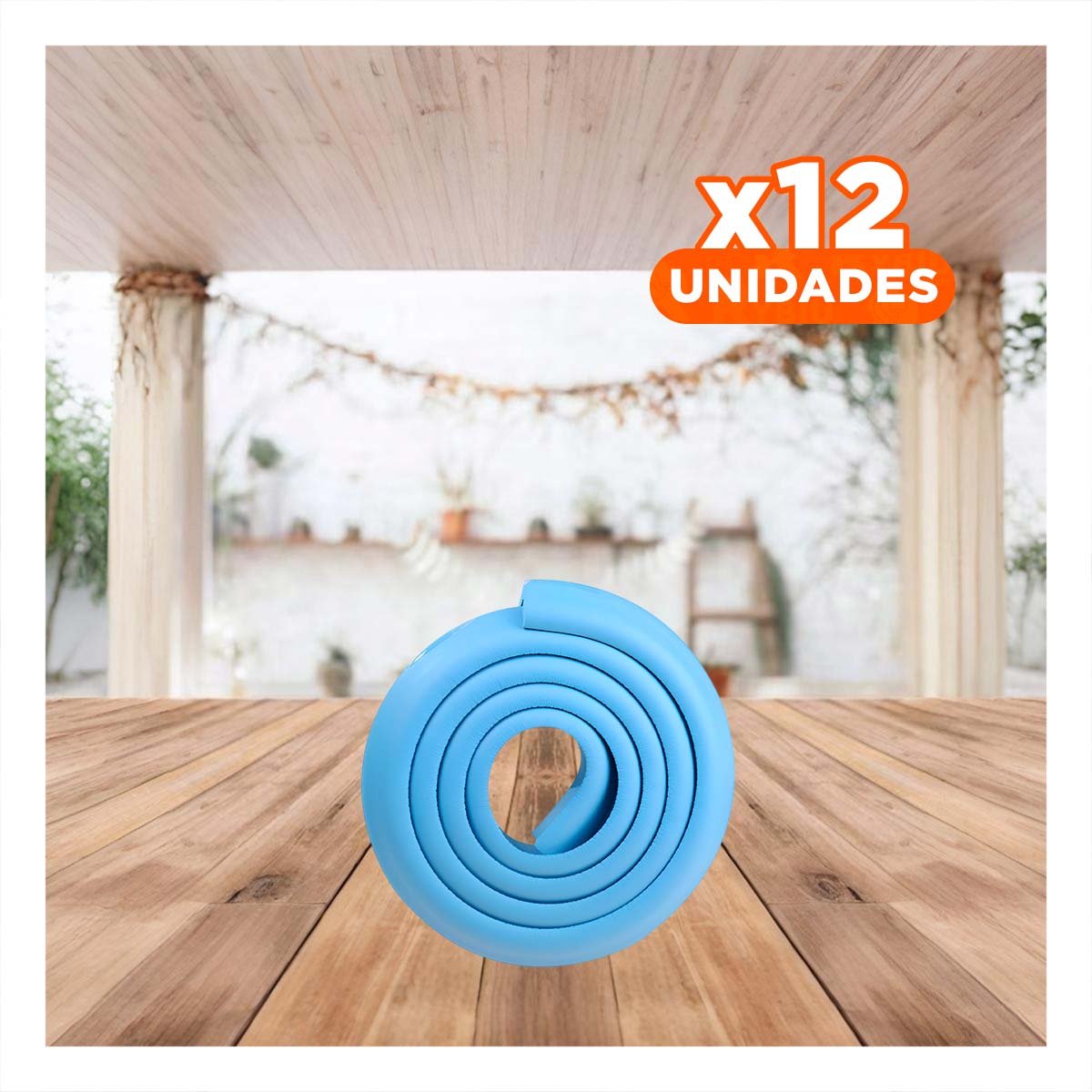PACK12 COBERTURA ESQUINA DE ESPUMA SUAVE PARA BORDES FILOSOS DE MESA AZUL Y+REGALO STICKER - 1