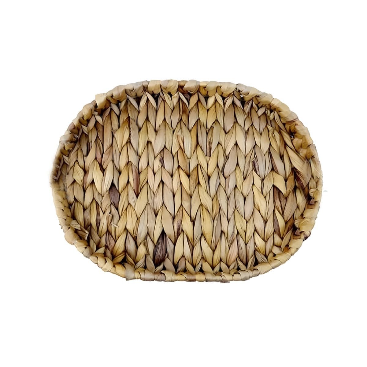 BANDEJA TEJIDA OVALADA GRASS 29X20X4.5CM MOSTAZA PARA ORDENAR SALA Y+REGALO STICKER - 1