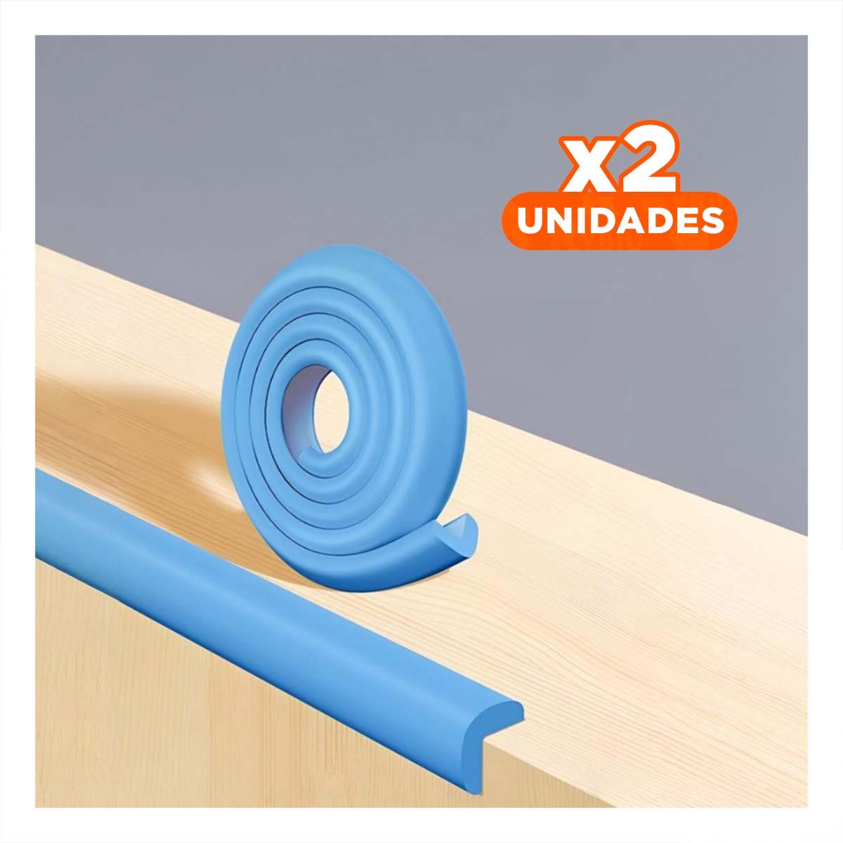 PACK2 ESQUINERO PROTECTOR DE ESPUMA SUAVE PARA BORDES DE MUEBLES EN CASA AZUL Y+PAPEL REGALO - 1