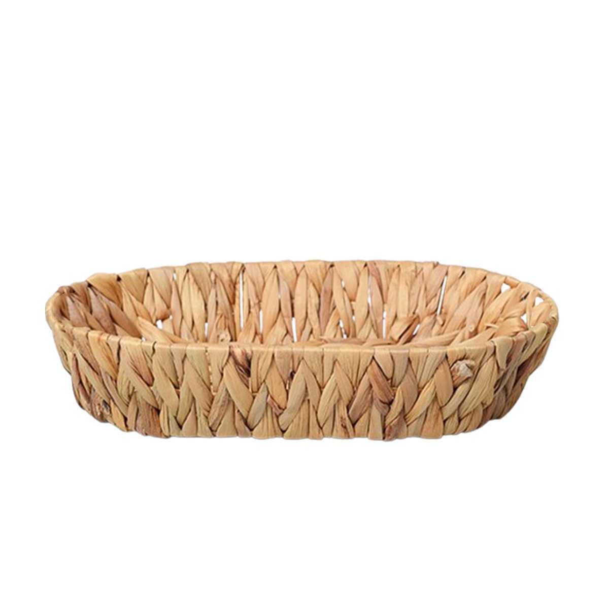 CESTA TEJIDA OVALADA GRASS 32X24X4.5CM PARA SALA MOSTAZA Y+LIGAS REGALO - 5