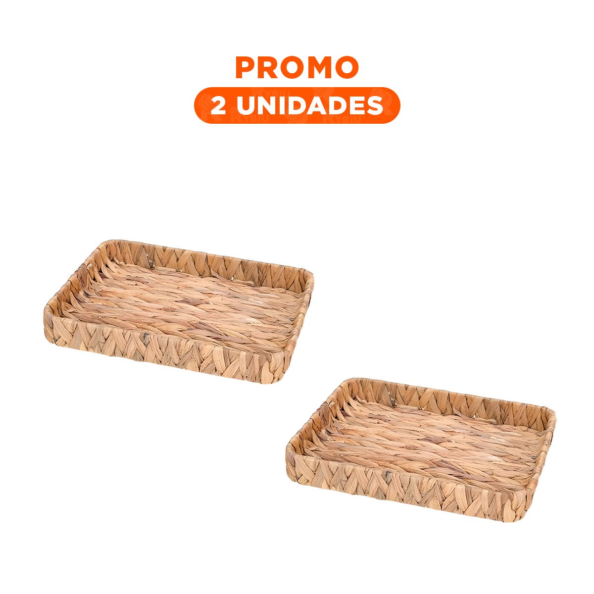 PACK2 CONTENEDOR TEJIDO RECTANGULAR GRASS 36X28X6CM MOSTAZA PARA GUARDAR Y+REGALO STICKER - 1
