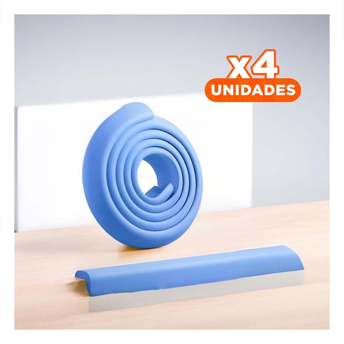 PACK4 BORDE SEGURO DE ESPUMA PARA ESQUINAS DE MESA Y MUEBLES EN CASA AZUL Y+REGALO STICKER - 1