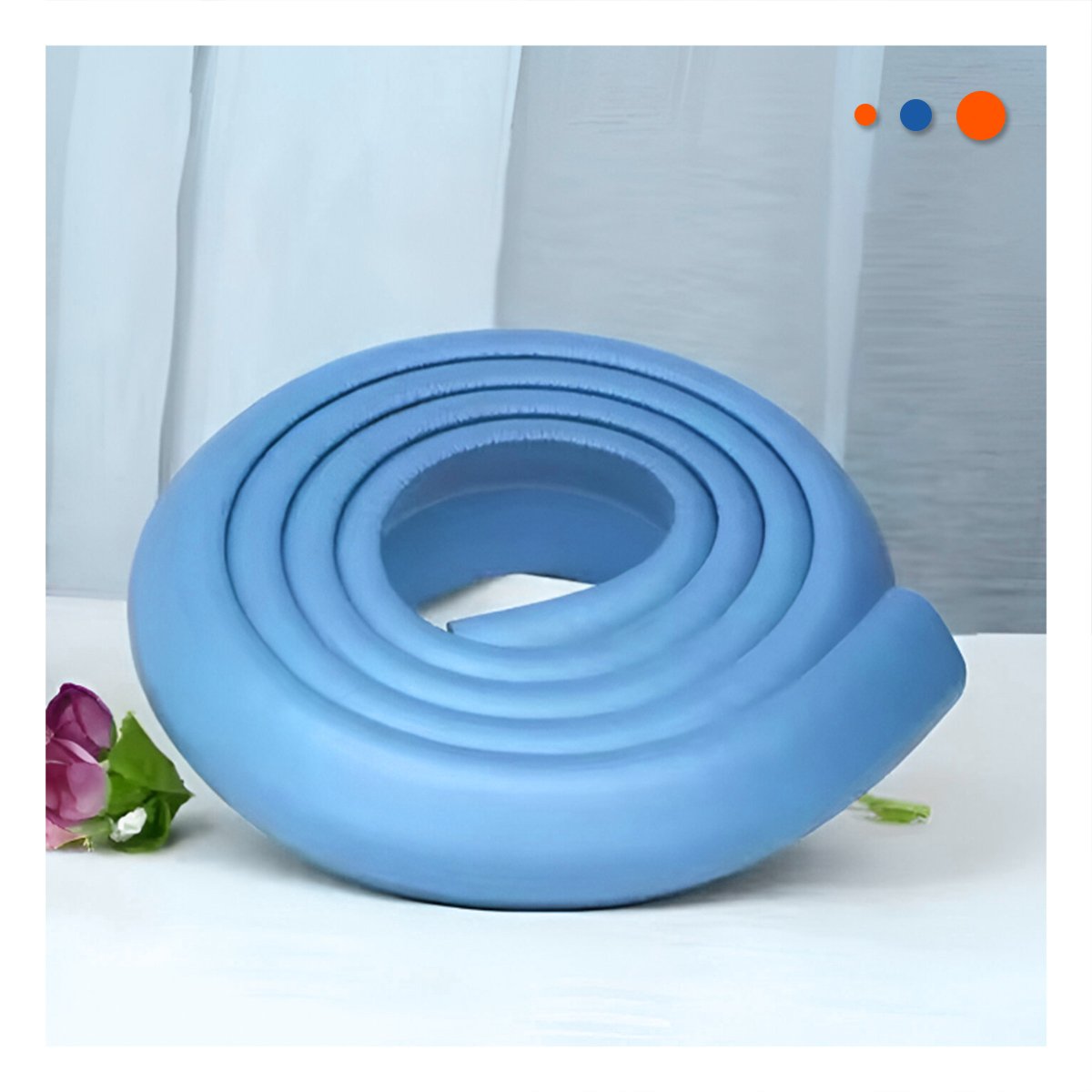 PACK4 BORDE SEGURO DE ESPUMA PARA ESQUINAS DE MESA Y MUEBLES EN CASA AZUL Y+REGALO STICKER - 5