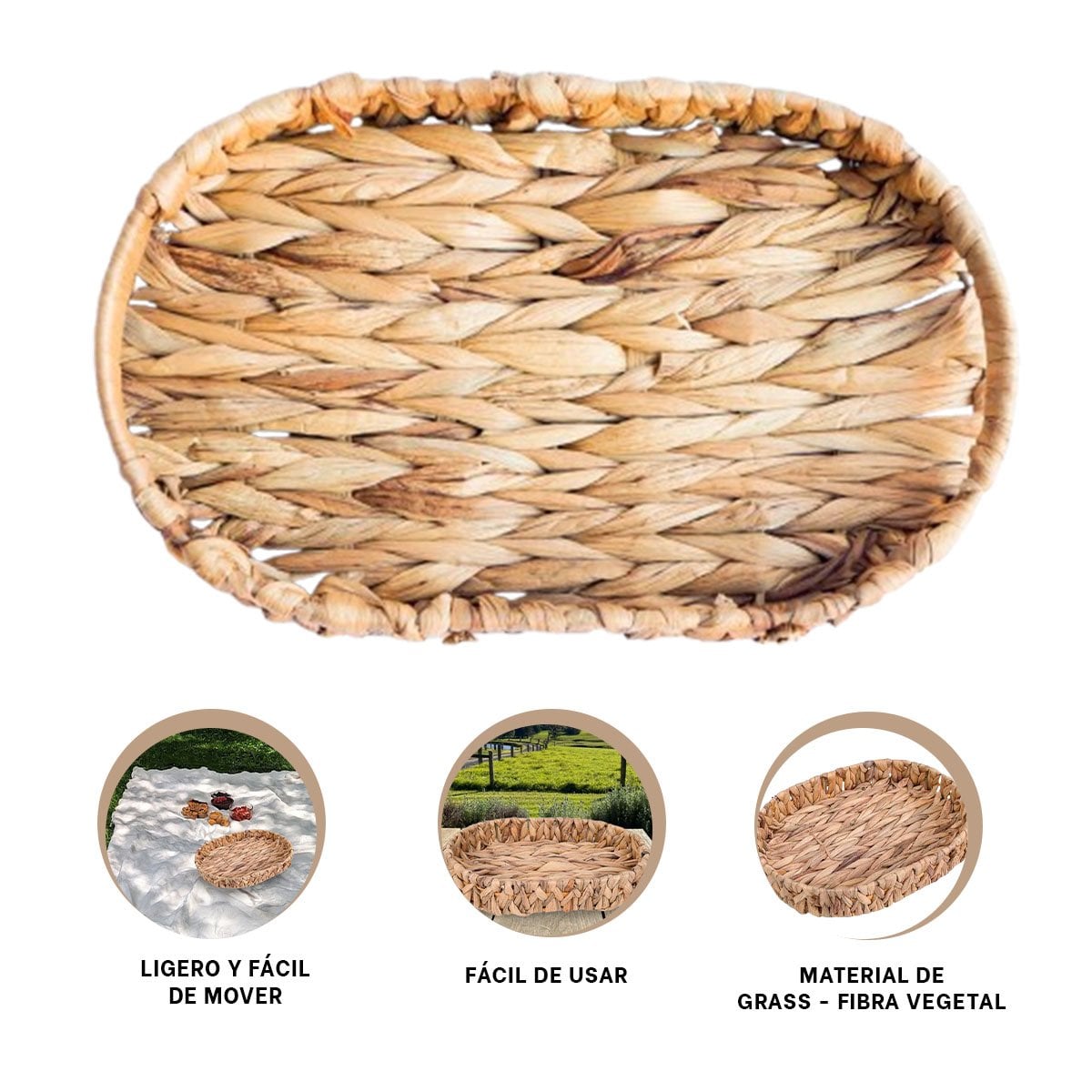 CESTA PRÁCTICA OVALADA GRASS 32X24X4.5CM PARA COCINA MOSTAZA Y+POST IT - 5