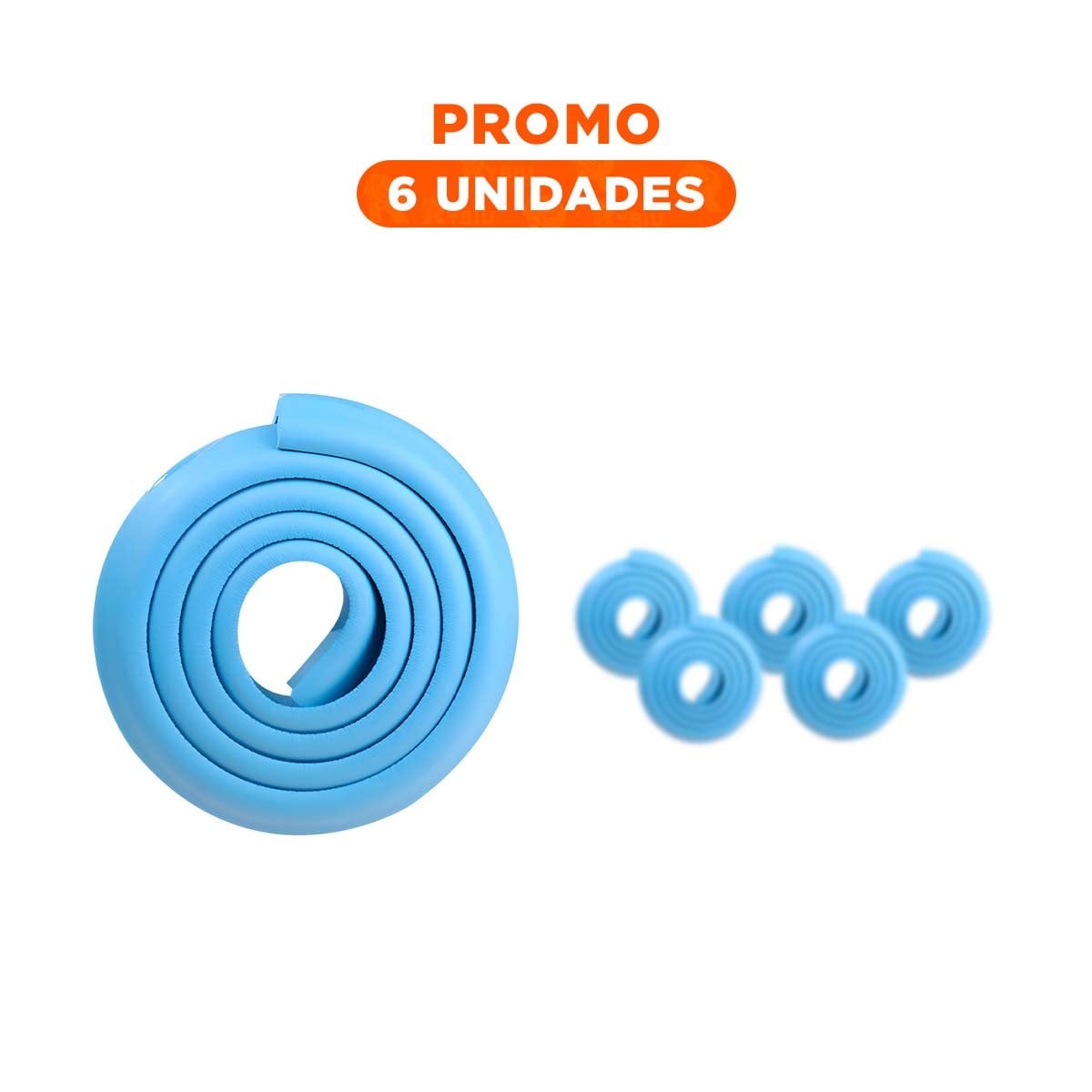 PACK6 BORDE SEGURO DE ESPUMA ACOLCHADA PARA ESQUINAS DE MESA SEGURIDAD AZUL Y+REGALO STICKER - 1