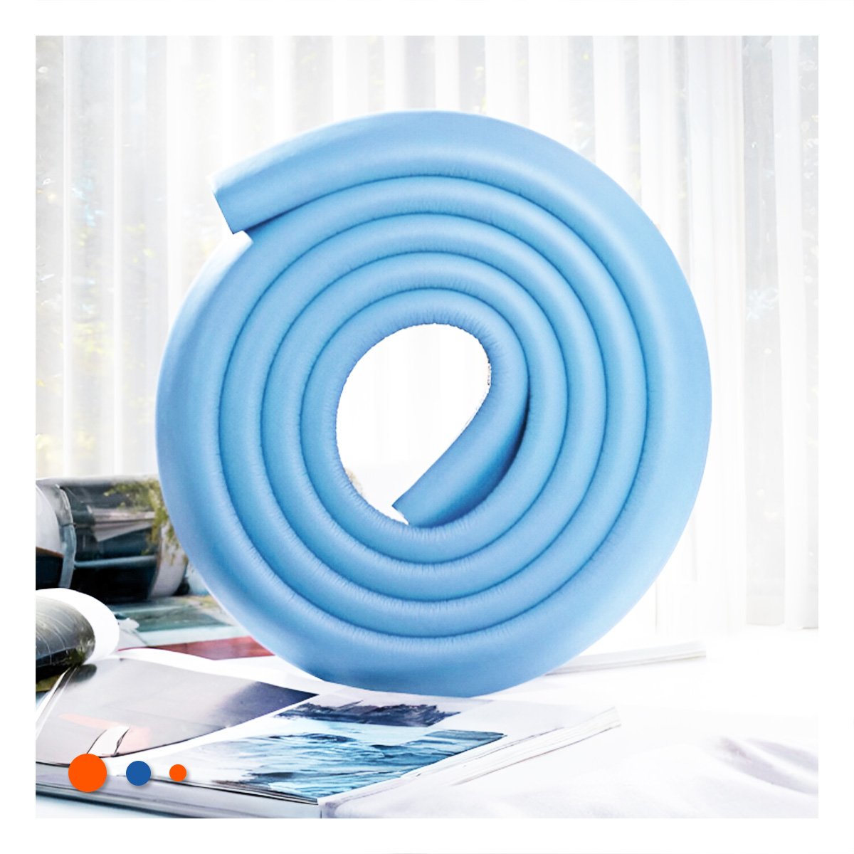 PACK6 BORDE SEGURO DE ESPUMA ACOLCHADA PARA ESQUINAS DE MESA SEGURIDAD AZUL Y+REGALO STICKER - 3