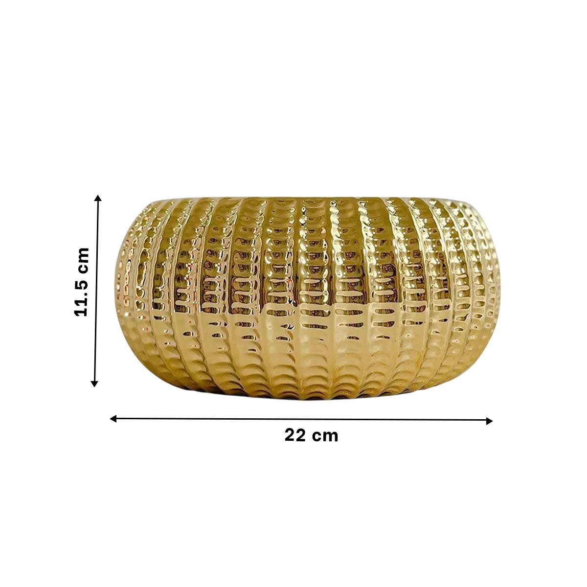 PACK6 RECIPIENTE MODERNO CERAMICA DORADO 17.5X22X11.5CM Y+REGALO STICKER - 4