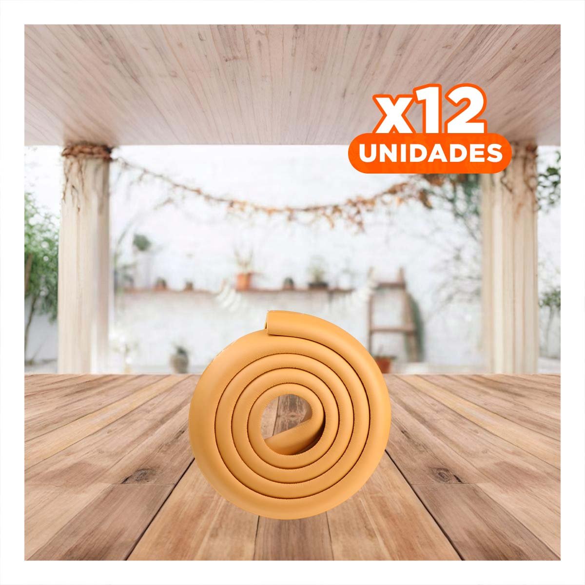 PACK12 COBERTURA ESQUINA DE ESPUMA SUAVE PARA BORDES FILOSOS DE MESA MOSTAZA Y+REGALO STICKER - 1