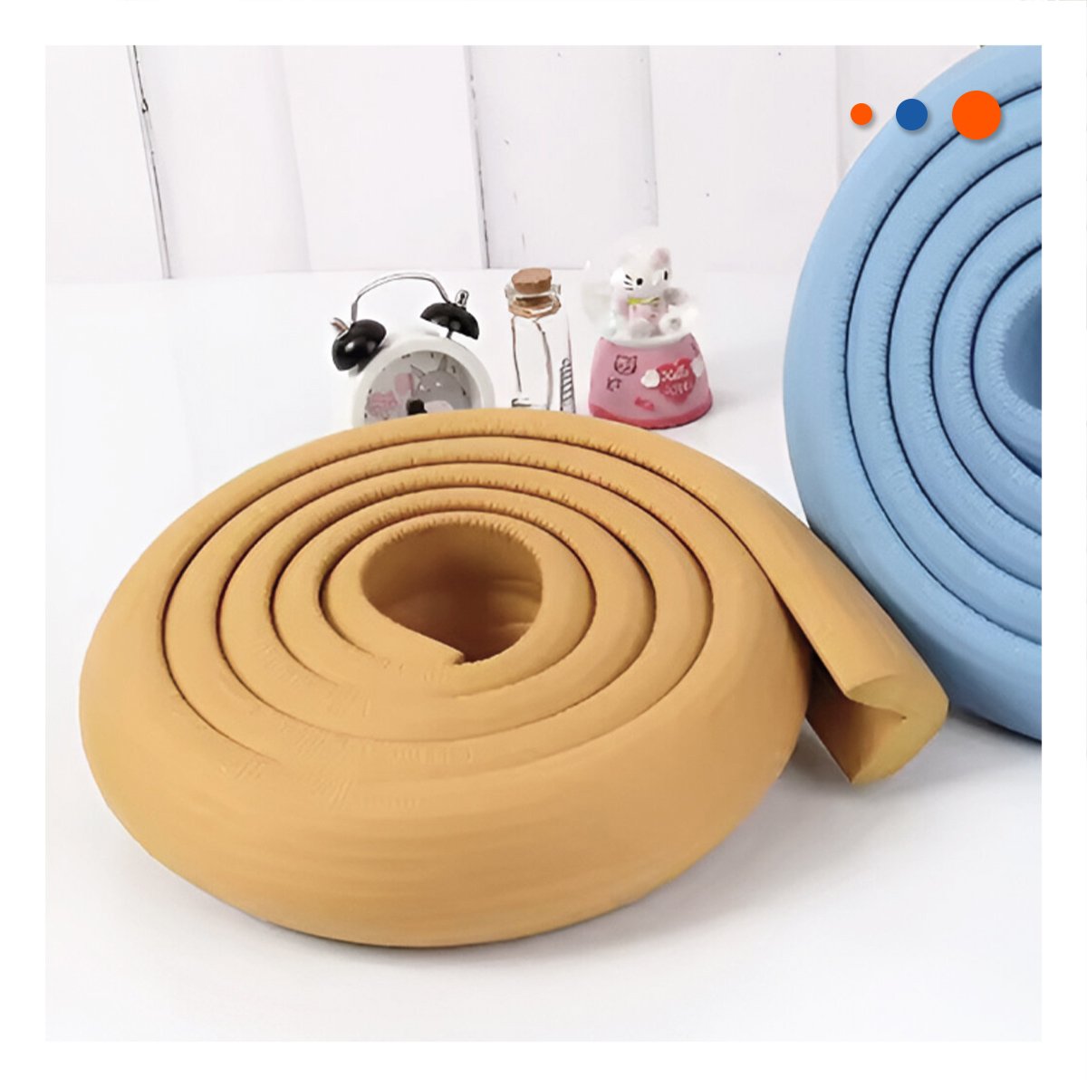 PACK2 ESQUINERO PROTECTOR DE ESPUMA PARA BORDES DE MESA SEGURIDAD HOGAR MOSTAZA - 5