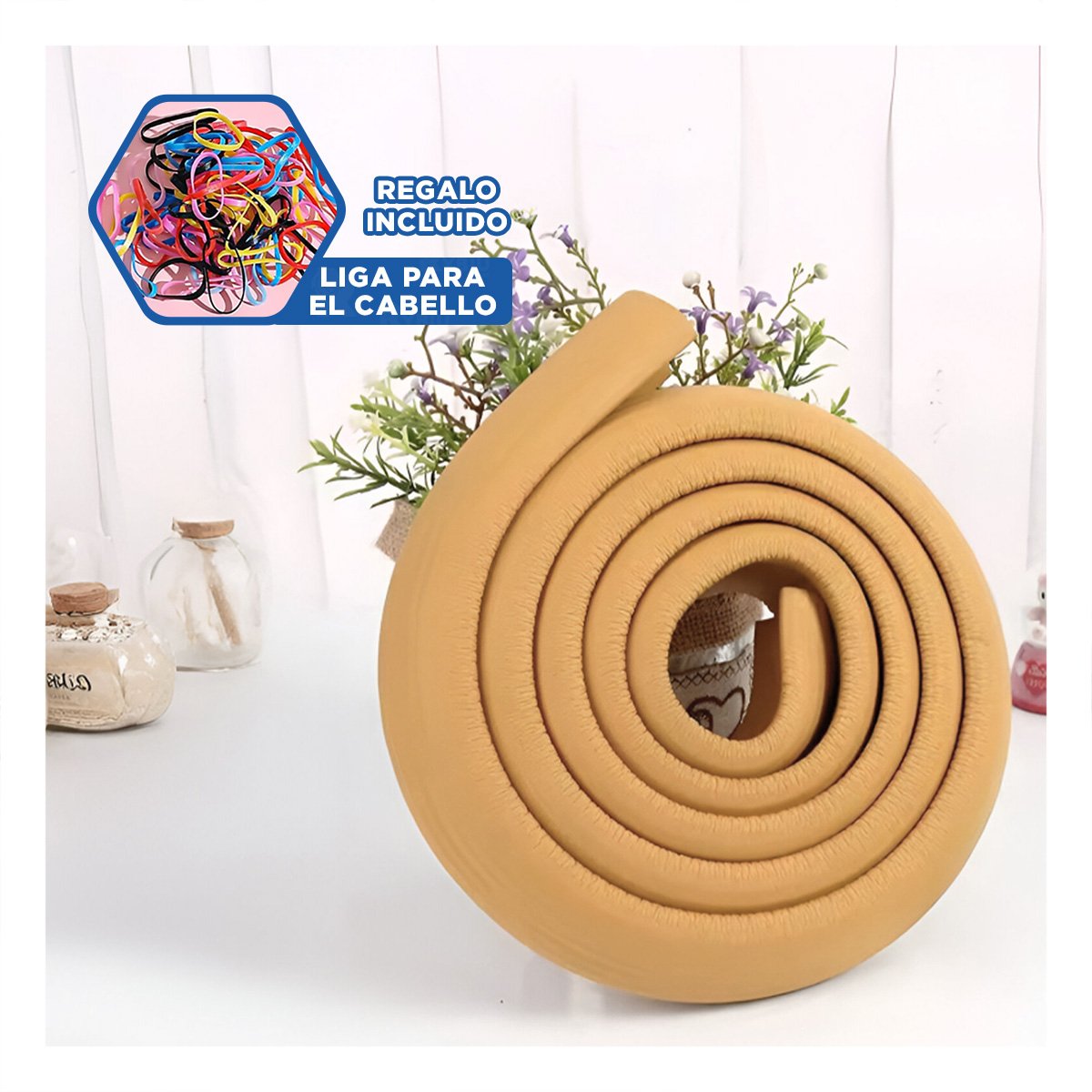 PROTECTOR ESQUINERO DE ESPUMA ACOLCHADA PARA BORDES DE MESA SEGURIDAD MOSTAZA Y+LIGAS REGALO - 2