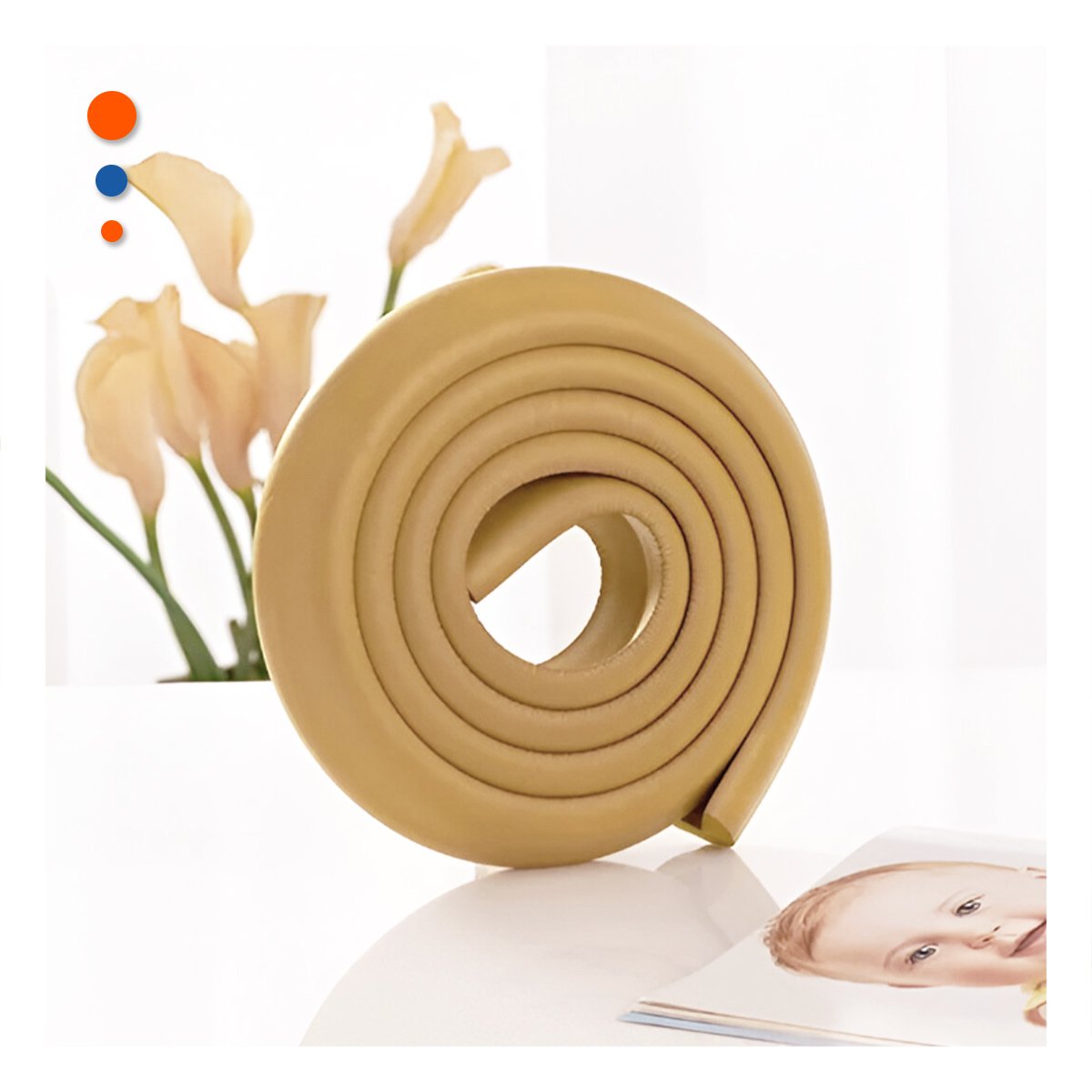 PROTECTOR ESQUINERO DE ESPUMA ACOLCHADA PARA BORDES DE MESA SEGURIDAD MOSTAZA Y+LIGAS REGALO - 3