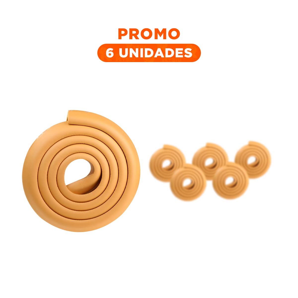 PACK6 BORDE SEGURO DE ESPUMA ACOLCHADA PARA ESQUINAS DE MESA SEGURIDAD MOSTAZA Y+REGALO STICKER - 1