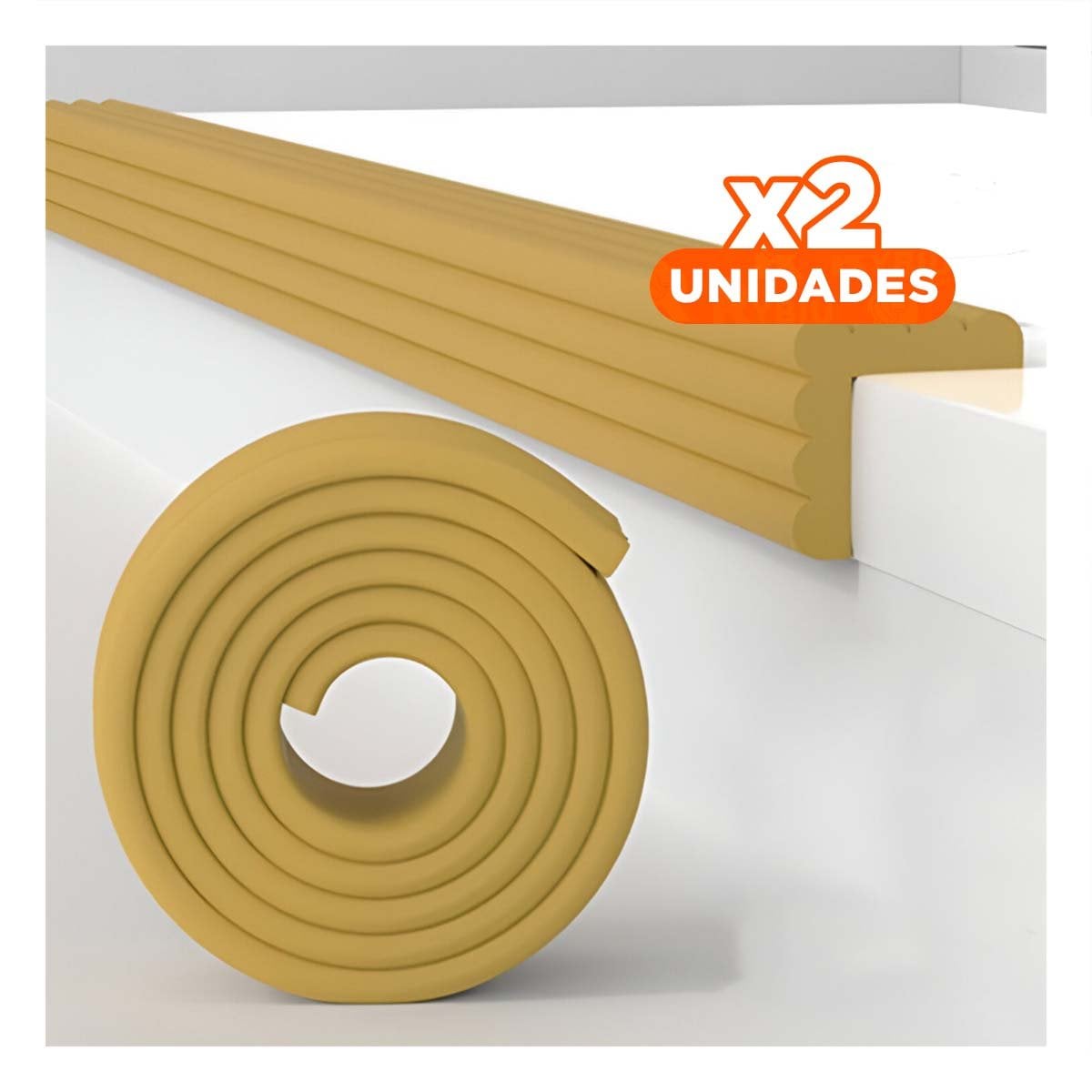 PACK2 ESQUINERO PROTECTOR DE ESPUMA SUAVE PARA BORDES DE MUEBLES EN CASA MOSTAZA Y+PAPEL REGALO - 1