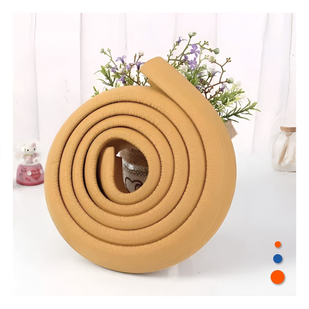 PROTECTOR ESQUINERO DE ESPUMA PARA BORDES DE MESA Y MUEBLES HOGAR MOSTAZA - 3
