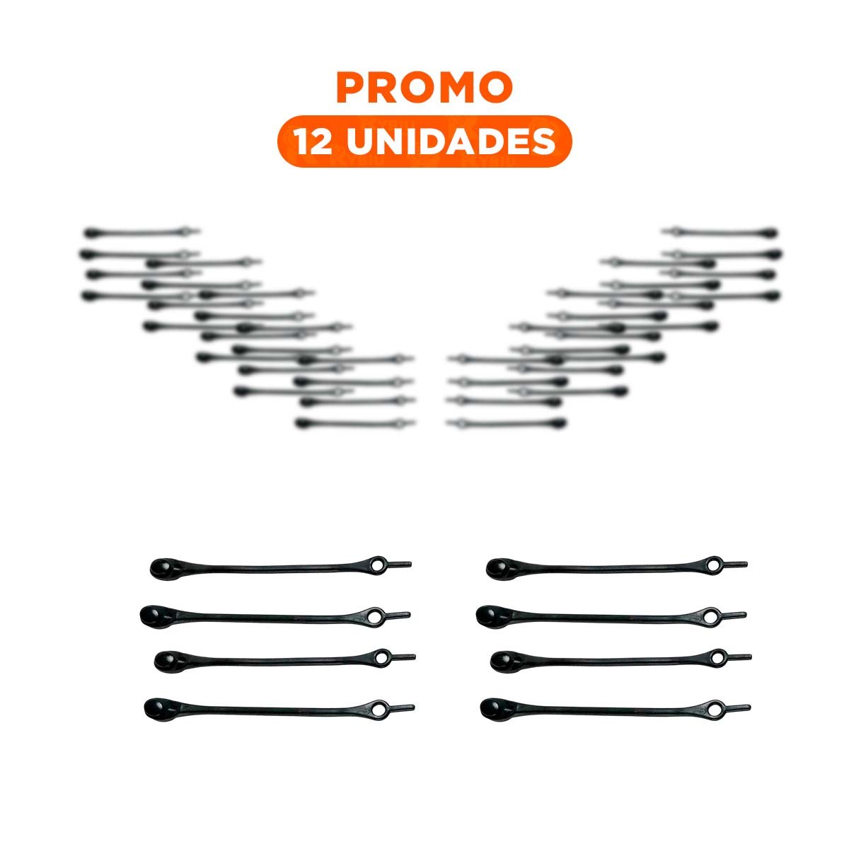 PACK12 AJUSTADOR DE SILICONA MULTIUSO PARA SUJECION SEGURA DE CABLE NEGRO - 1