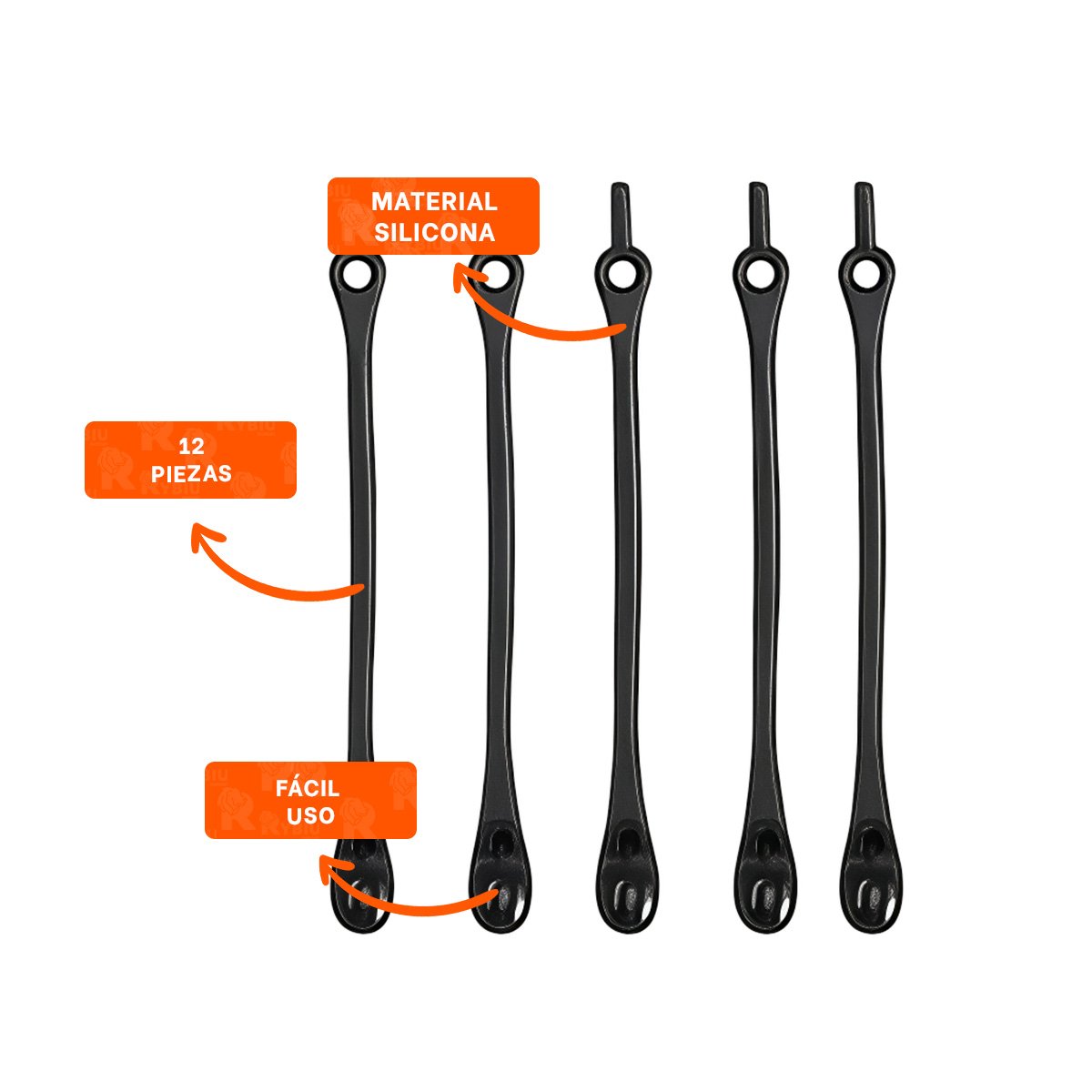 PASADOR DE SILICONA SUAVE PARA ORGANIZAR CABLES EN ESCRITORIO Y MESA NEGRO Y+PAPEL REGALO - 5