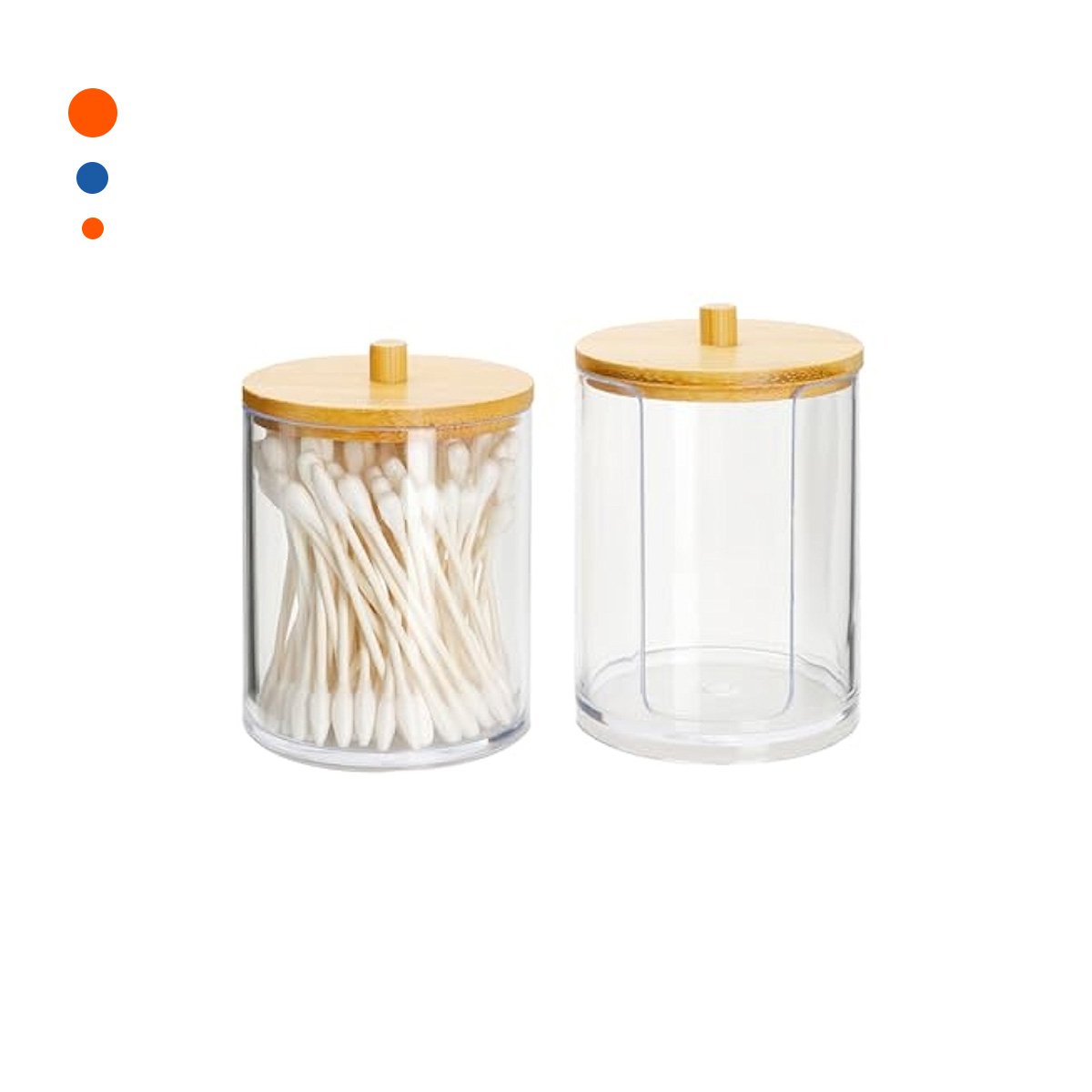 DISPENSADOR DOBLE DE ACRILICO CON TAPA DE MADERA TRANSPARENTE PRACTICO PLUS Y+LIGAS REGALO - 5