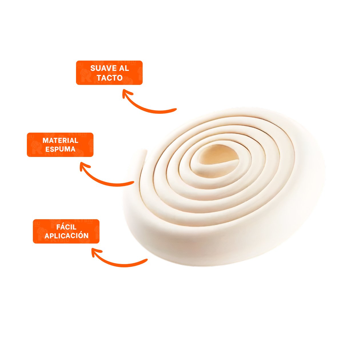 PROTECTOR ESQUINERO DE ESPUMA SUAVE PARA BORDES FILOSOS DE MESA EN CASA CREMA Y+PAPEL REGALO - 5