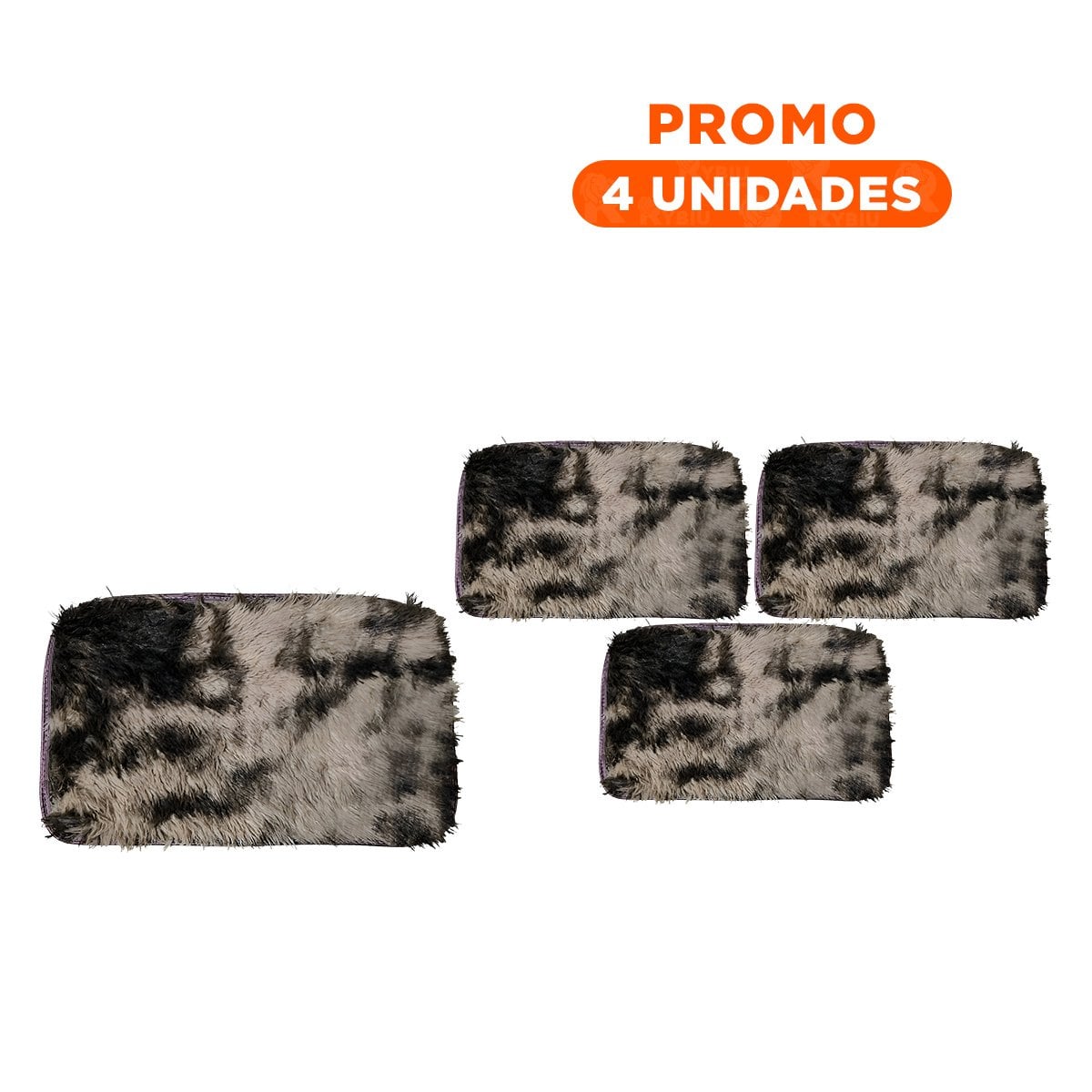 PACK2 TAPETE DE TEXTURA PELUCHE RECTANGULAR MARRON Y CREMA DIMENSIONES 40X60CM - 1