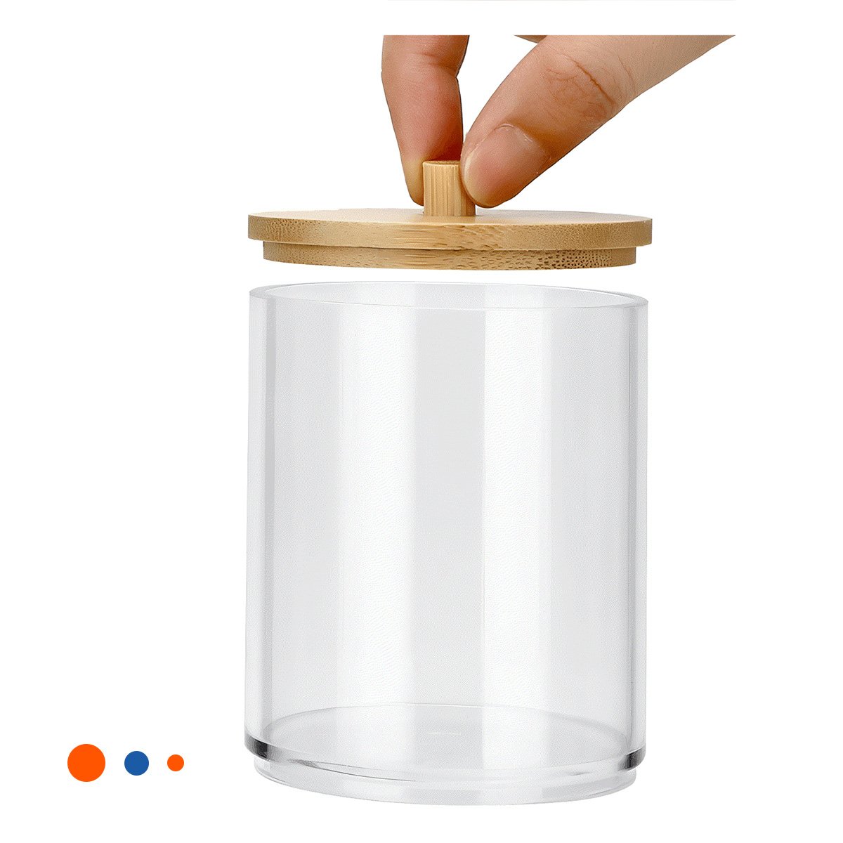 DISPENSADOR ACRILICO CON TAPA DE MADERA 7X11CM TRANSPARENTE USO HOGAR Y+LIGAS REGALO - 5
