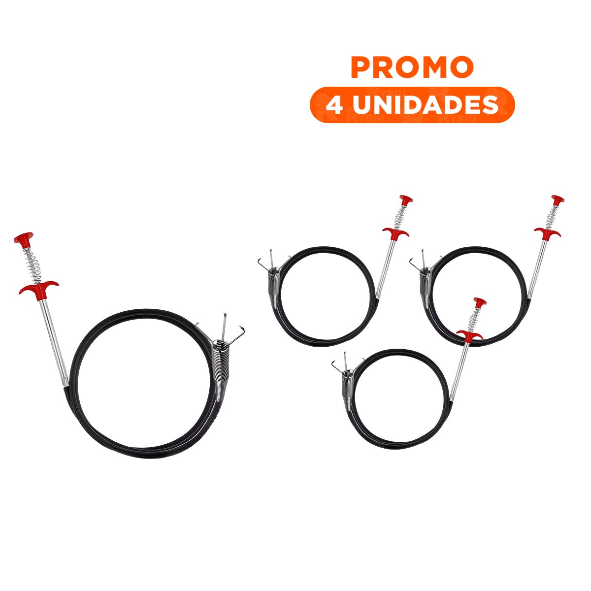 PACK4 VARILLA DE DRENAJE CON CUERPO FLEXIBLE EN COLOR NEGRO 200CM - 1
