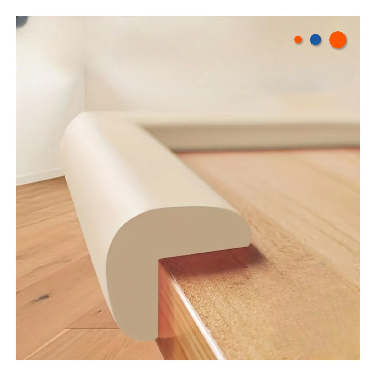 PACK2 ESQUINERO PROTECTOR DE ESPUMA PARA BORDES DE MESA SEGURIDAD HOGAR CREMA - 5