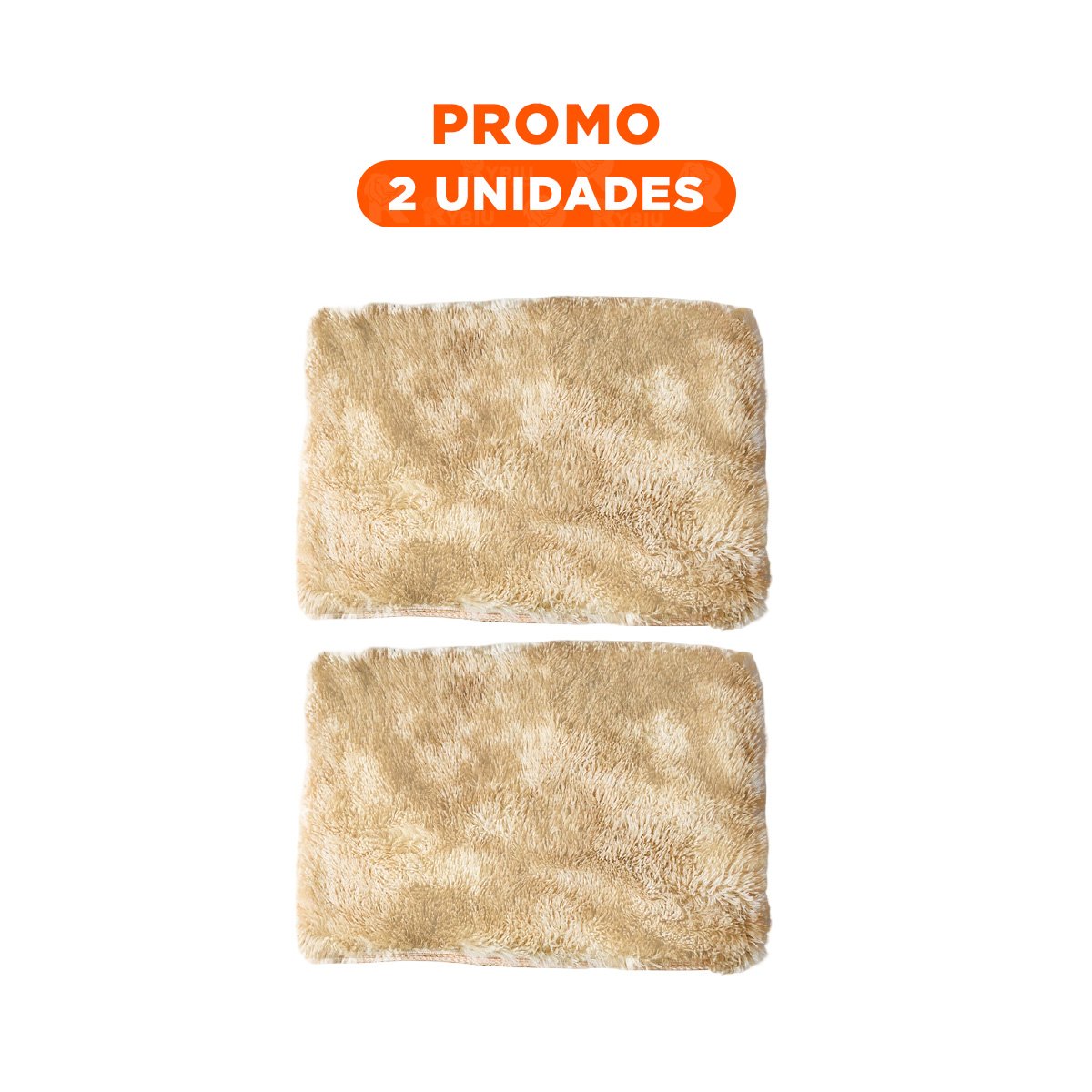 PACK2 TAPETE CAMELLO Y CREMA RECTANGULAR 40X60CM CON SUPERFICIE PELUCHE Y+REGALO STICKER - 1