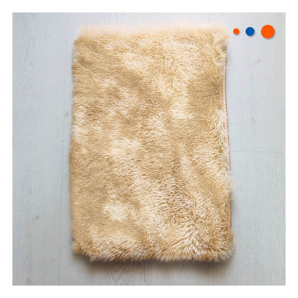 PACK2 TAPETE CAMELLO Y CREMA RECTANGULAR 40X60CM CON SUPERFICIE PELUCHE Y+REGALO STICKER - 5