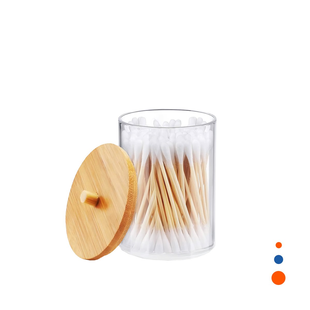 PACK6 RECIPIENTE ACRILICO CON TAPA DE MADERA 7X11CM TRANSPARENTE USO HOGAR Y+REGALO STICKER - 2