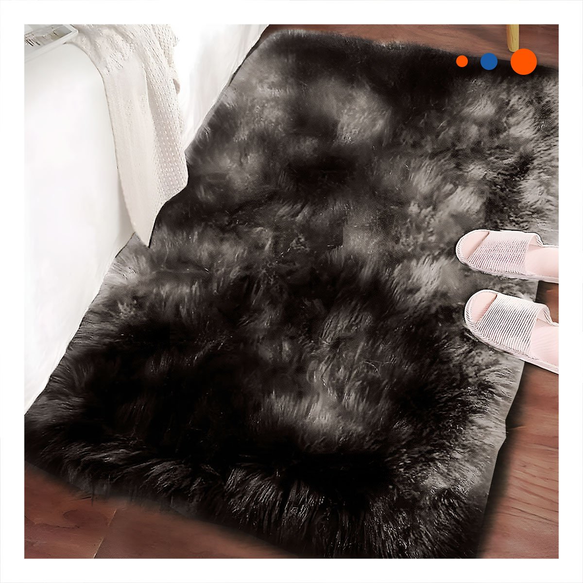 PACK4 ALFOMBRILLA MARRON Y CREMA RECTANGULAR CON PELUCHE 40X60CM Y+REGALO STICKER - 5