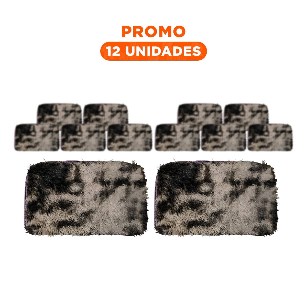 PACK12 ALFOMBRILLA RECTANGULAR 40X60CM MARRON Y CREMA CON SUPERFICIE PELUCHE - 1