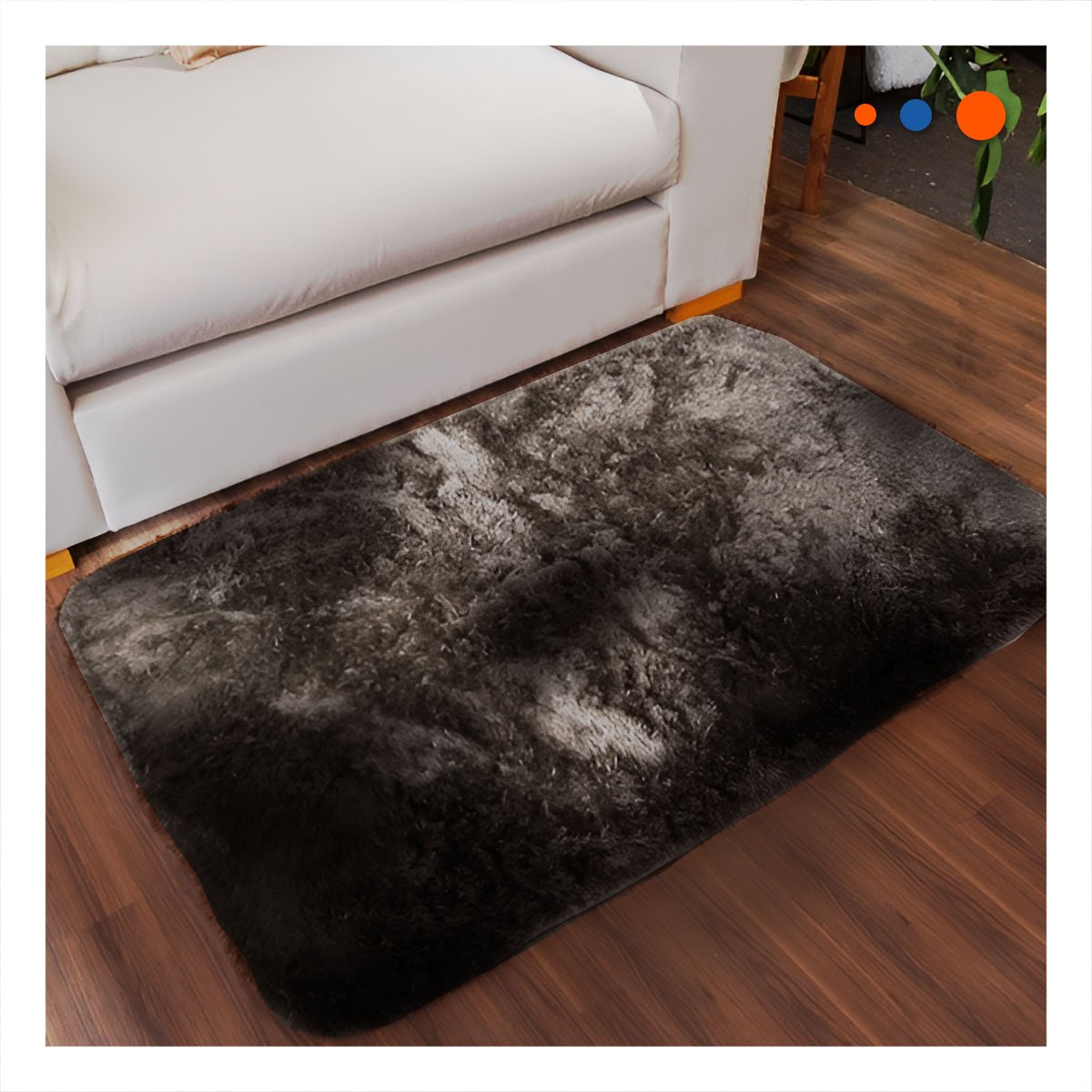 PACK12 ALFOMBRILLA RECTANGULAR 40X60CM MARRON Y CREMA CON SUPERFICIE PELUCHE - 5