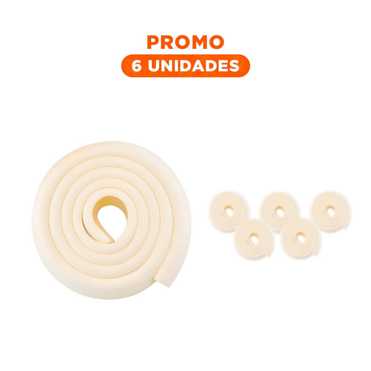 PACK6 BORDE SEGURO DE ESPUMA ACOLCHADA PARA ESQUINAS DE MESA SEGURIDAD CREMA Y+REGALO STICKER - 1