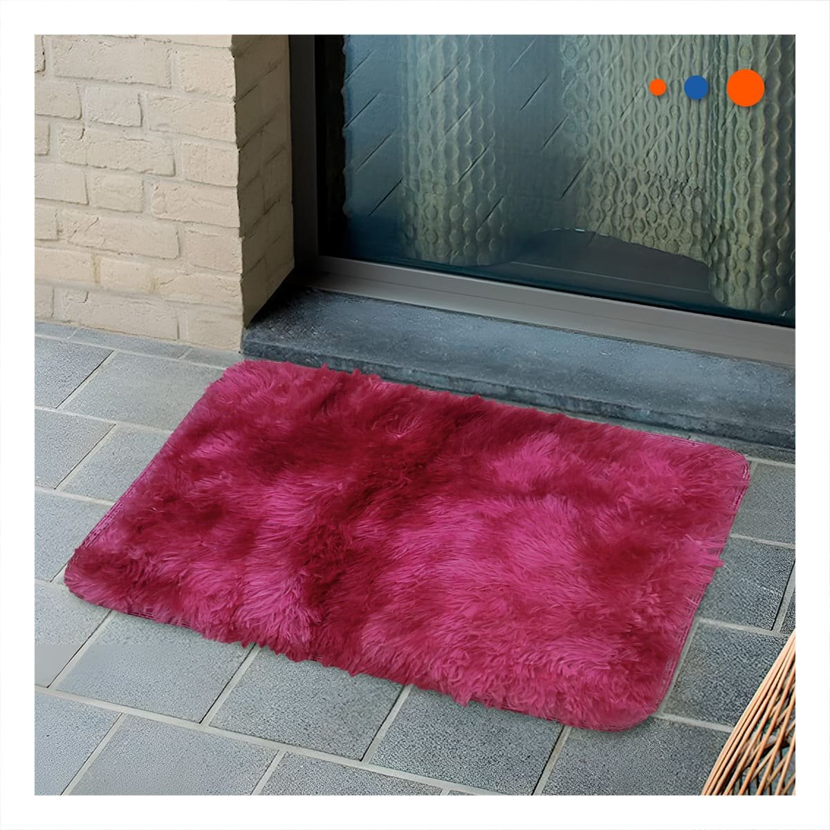 PACK6 ALFOMBRILLA RECTANGULAR PELUCHE FUCSIA Y GUINDA CON DIMENSIONES 40X60CM - 5