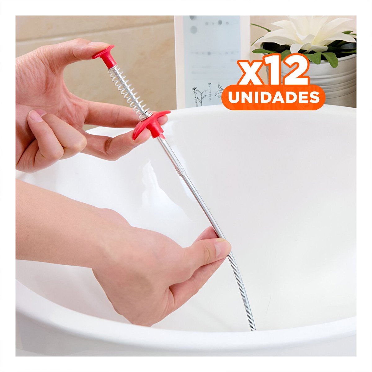 PACK12 ACCESORIO DESATORADOR TIPO GANCHO PARA LIMPIEZA DE TUBERIAS NEGRO HOGAR Y+PAPEL REGALO - 1