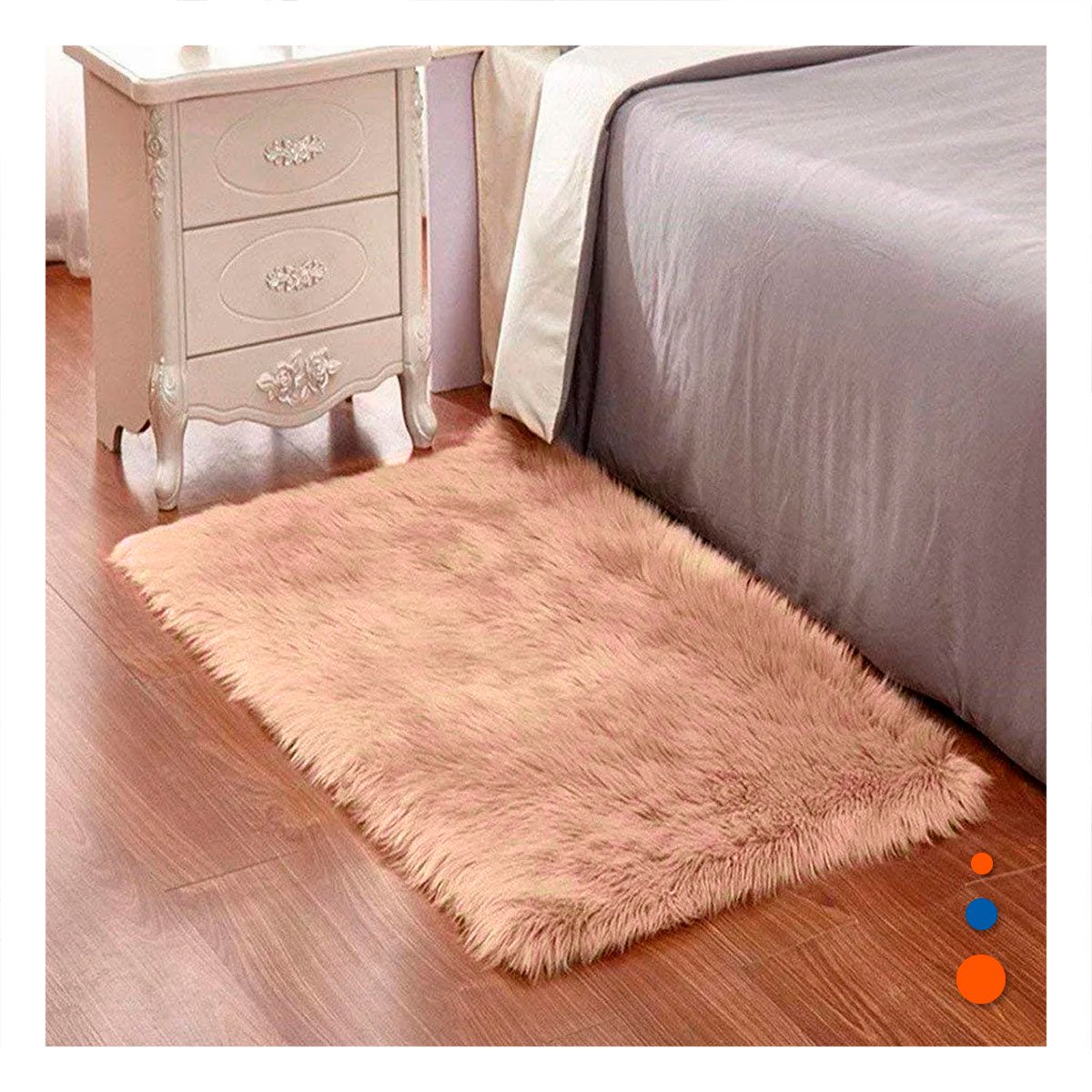 ALFOMBRA DE TEXTURA PELUCHE RECTANGULAR CON CAMELLO Y CREMA DIMENSIONES 40X60CM Y+POST IT - 1