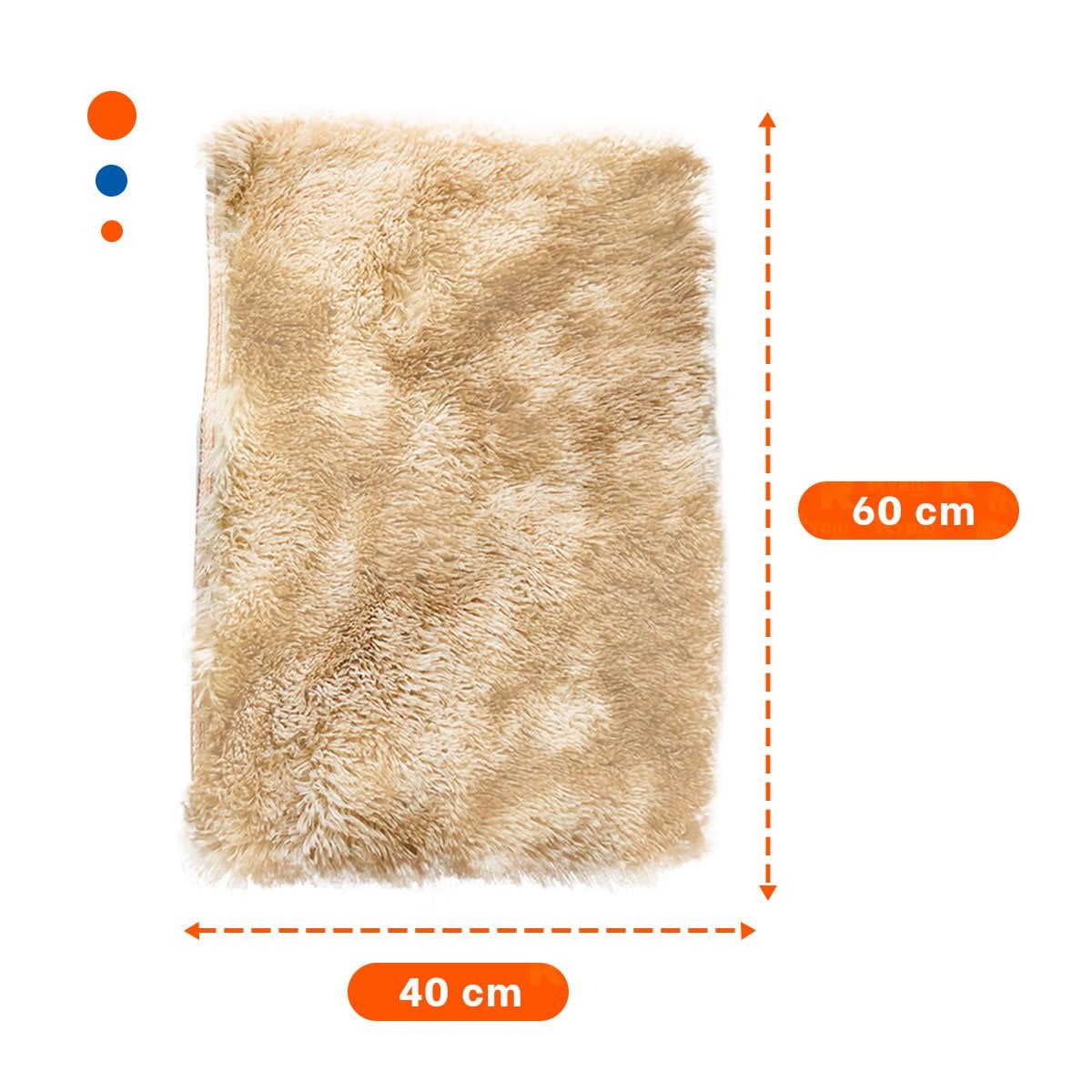 ALFOMBRA DE TEXTURA PELUCHE RECTANGULAR CON CAMELLO Y CREMA DIMENSIONES 40X60CM Y+POST IT - 4