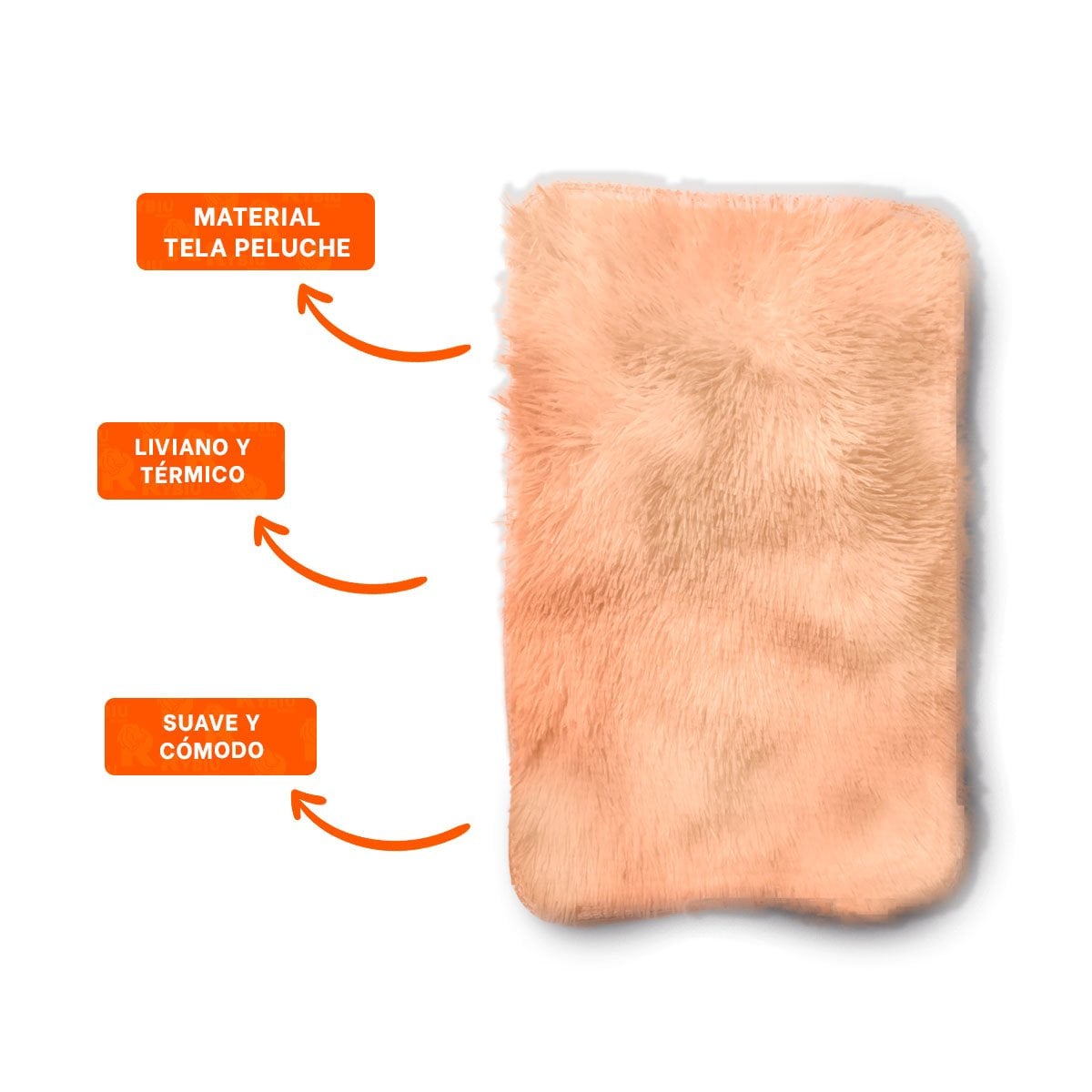 ALFOMBRA DE TEXTURA PELUCHE RECTANGULAR CON CAMELLO Y CREMA DIMENSIONES 40X60CM Y+POST IT - 5