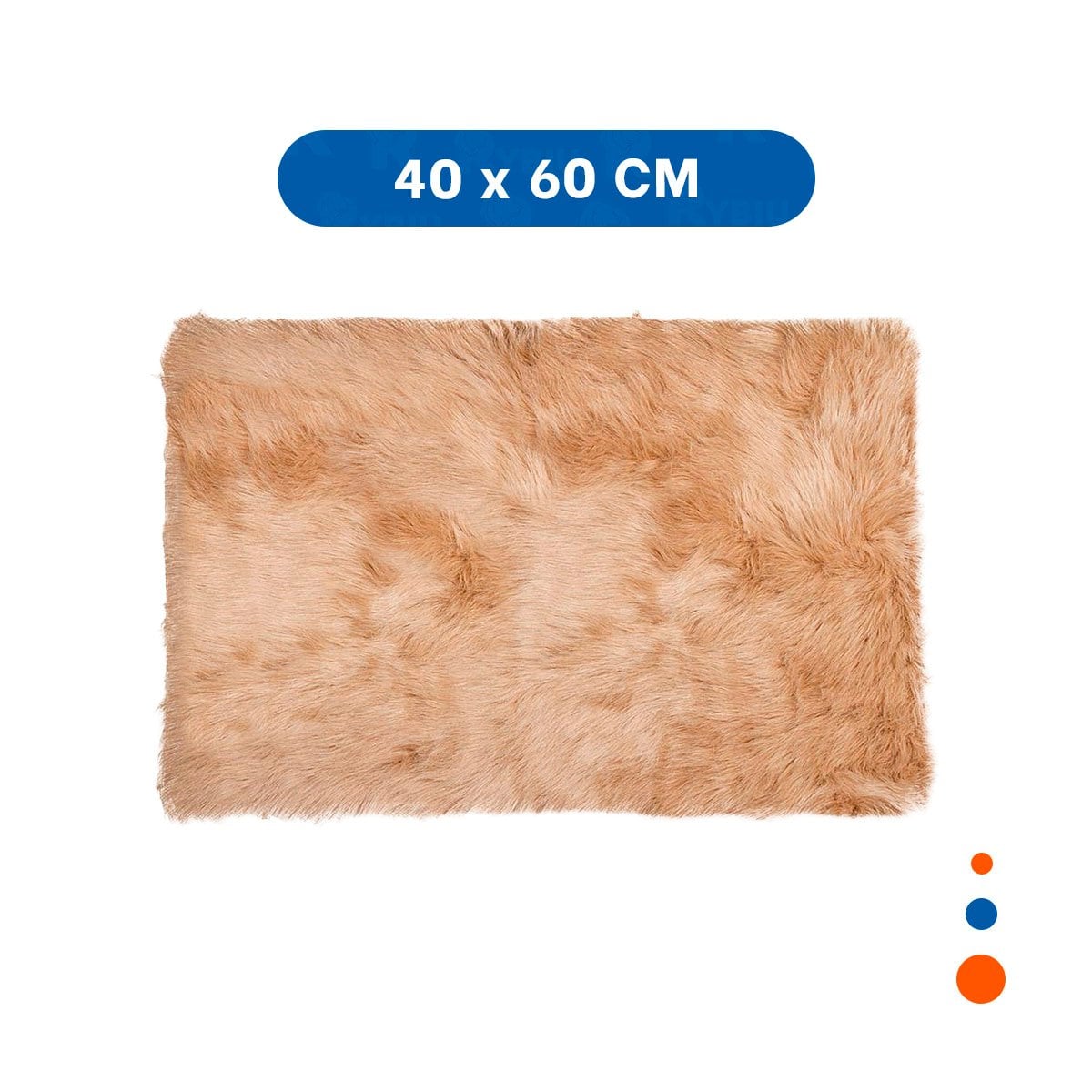 ALFOMBRA RECTANGULAR CAMELLO Y CREMA DE TEXTURA PELUCHE EN DIMENSIONES 40X60CM Y+LIGAS REGALO - 4
